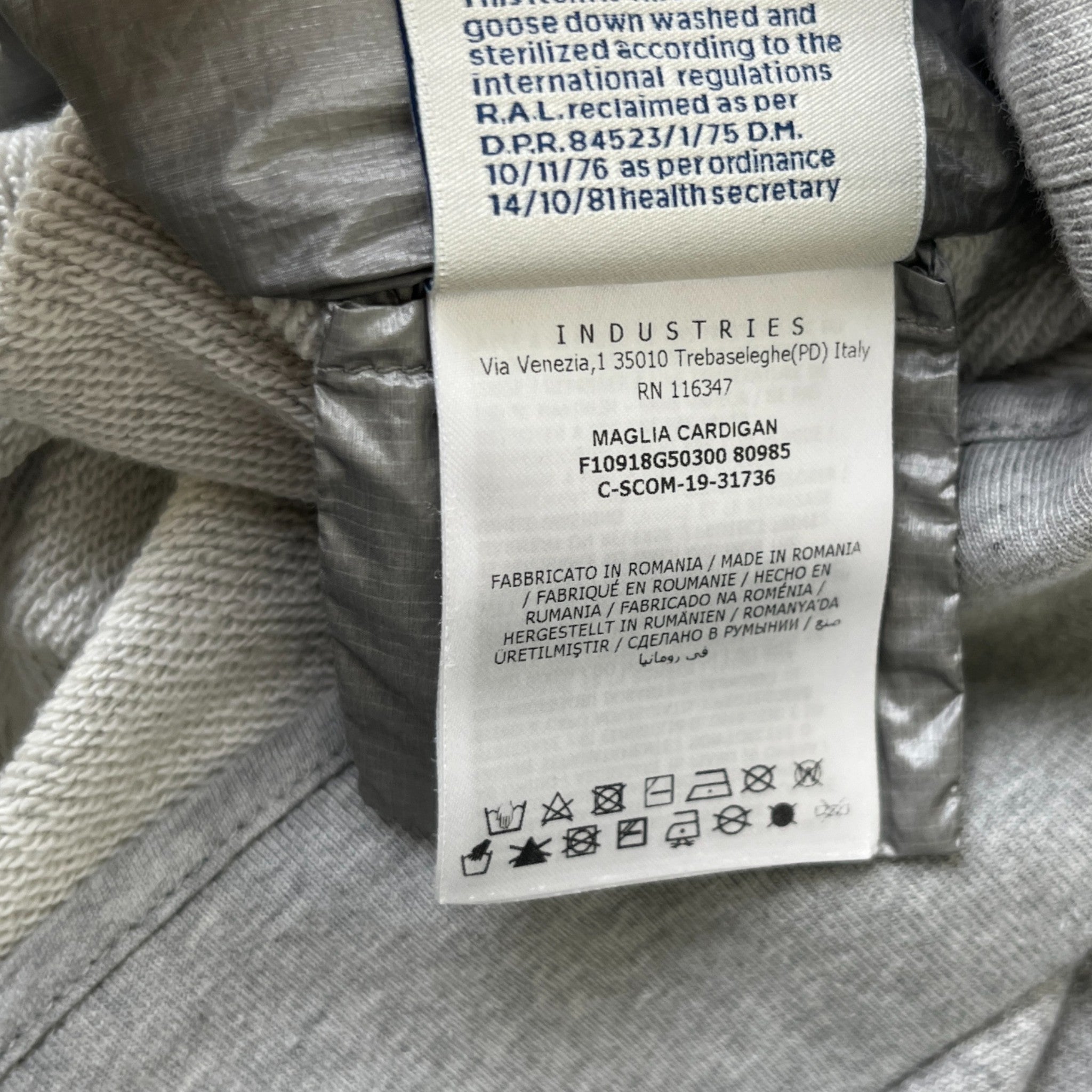 Men's Maglia Cardigan Jacket Grey Size XL