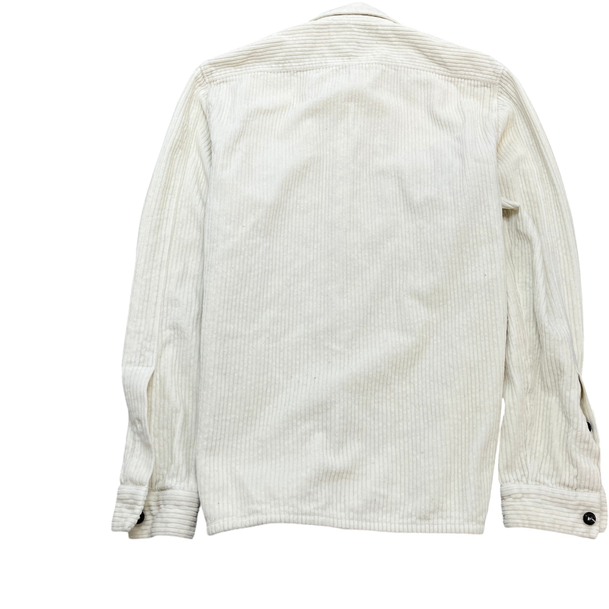 Men's Corduroy Embroidered Logo OverShirt Cream Size M