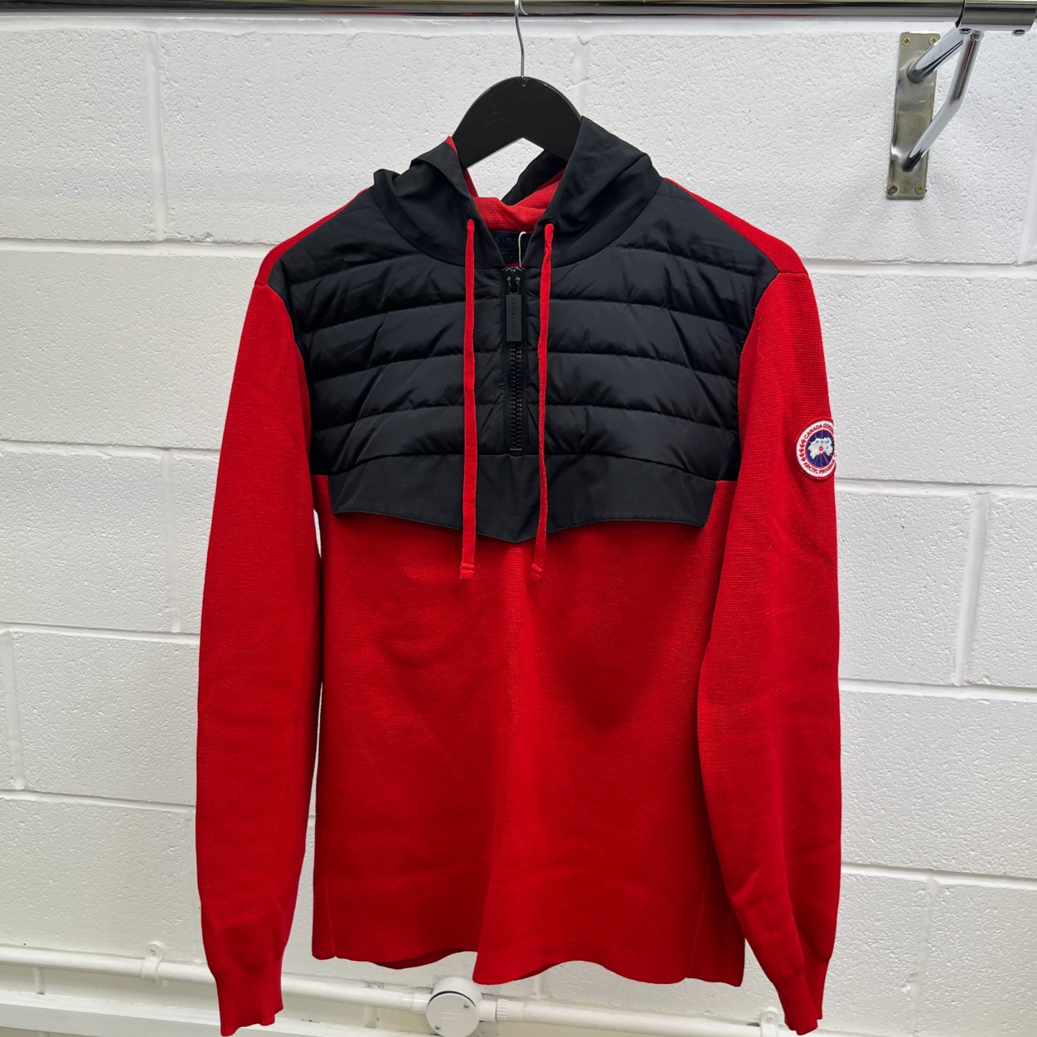 Men's Hybridge Knit Anorak Jumper Red Size M