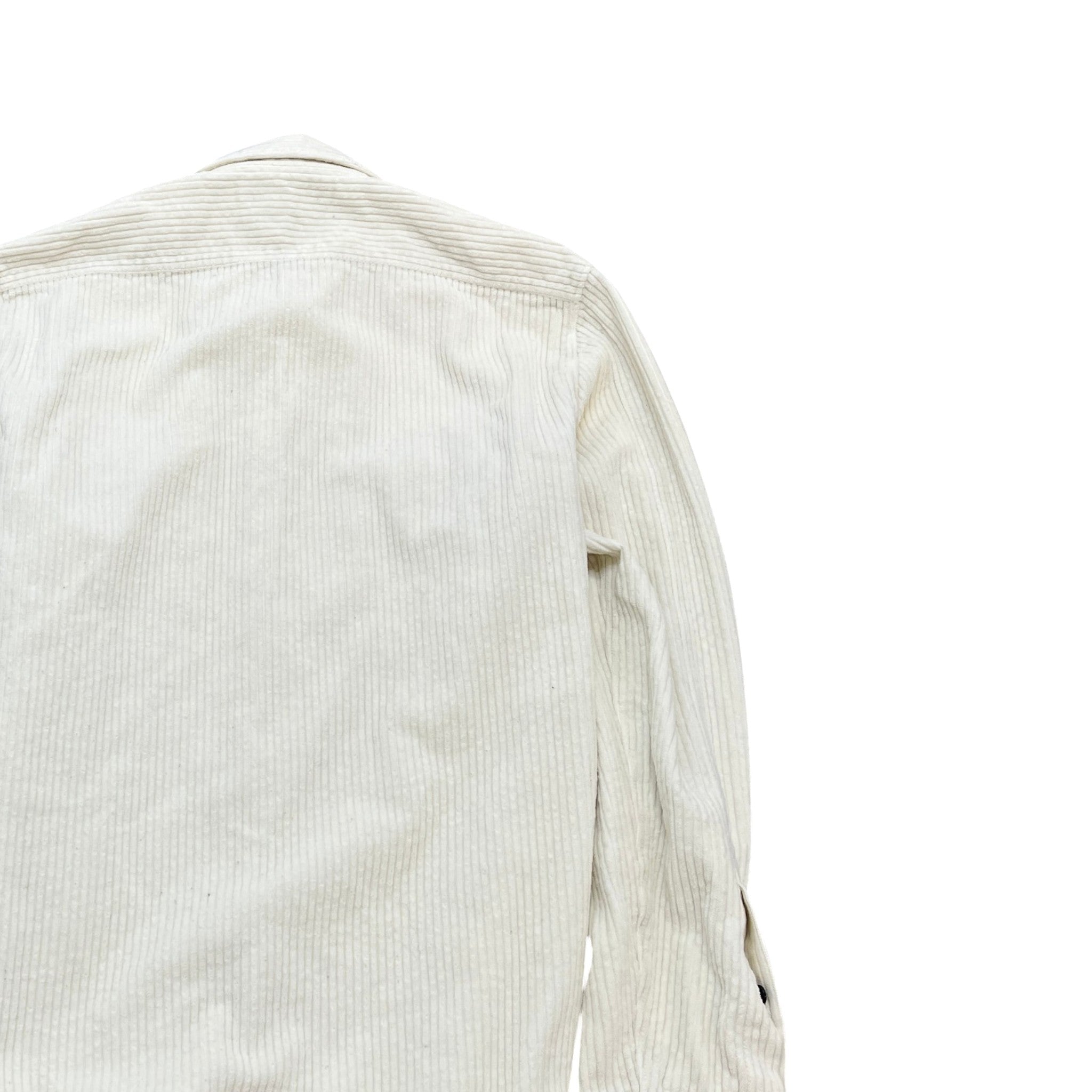 Men's Corduroy Embroidered Logo OverShirt Cream Size M