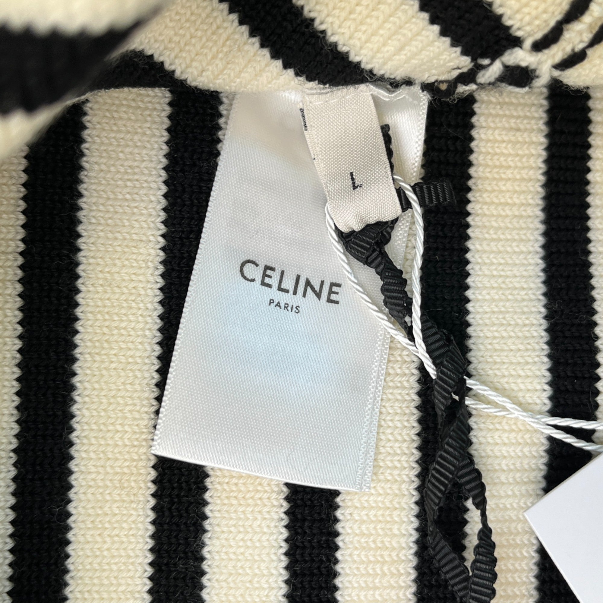 Women's Marinière Striped Knit Mini Dress Top Cream Size L