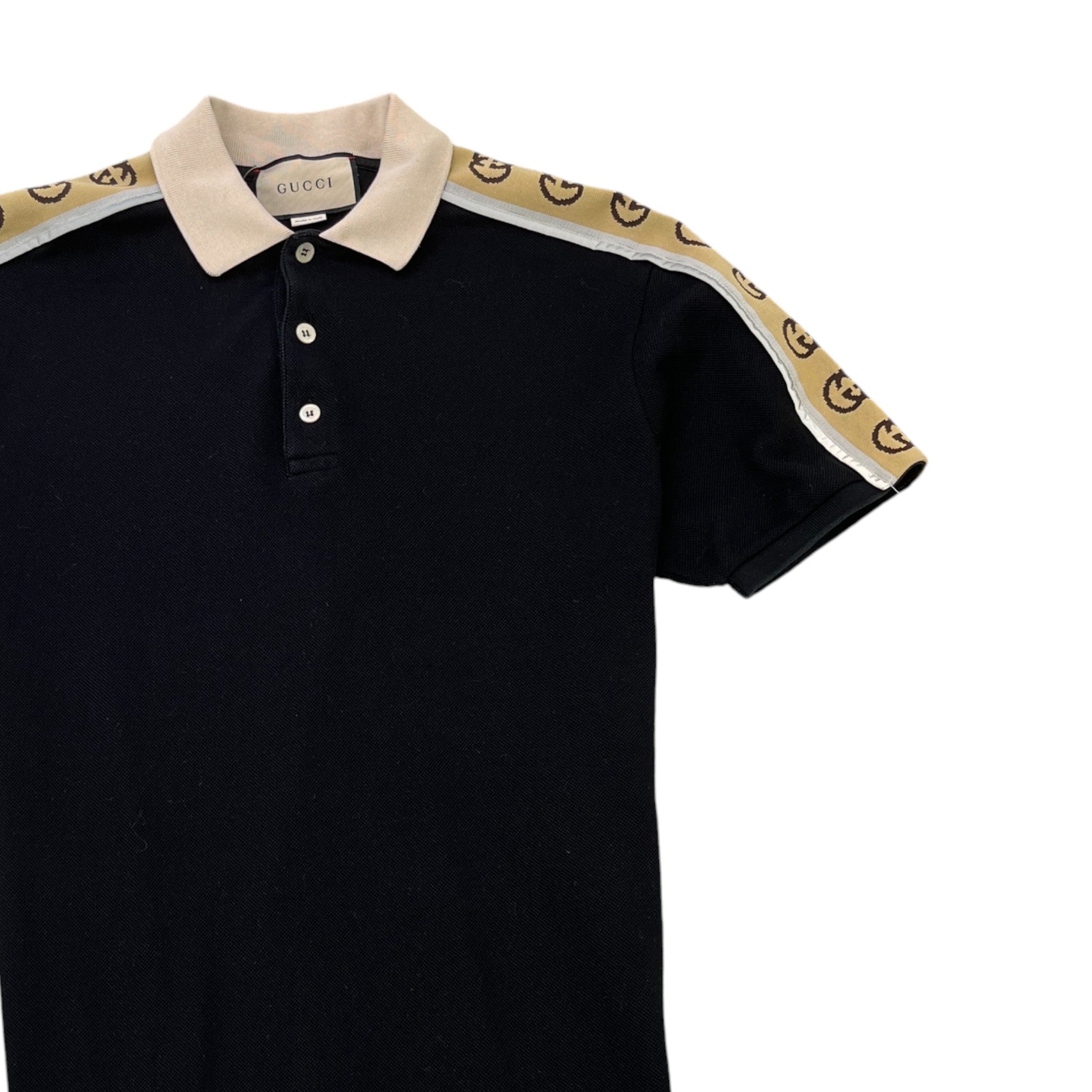 Men's Interlocking G Polo Shirt Black Size M