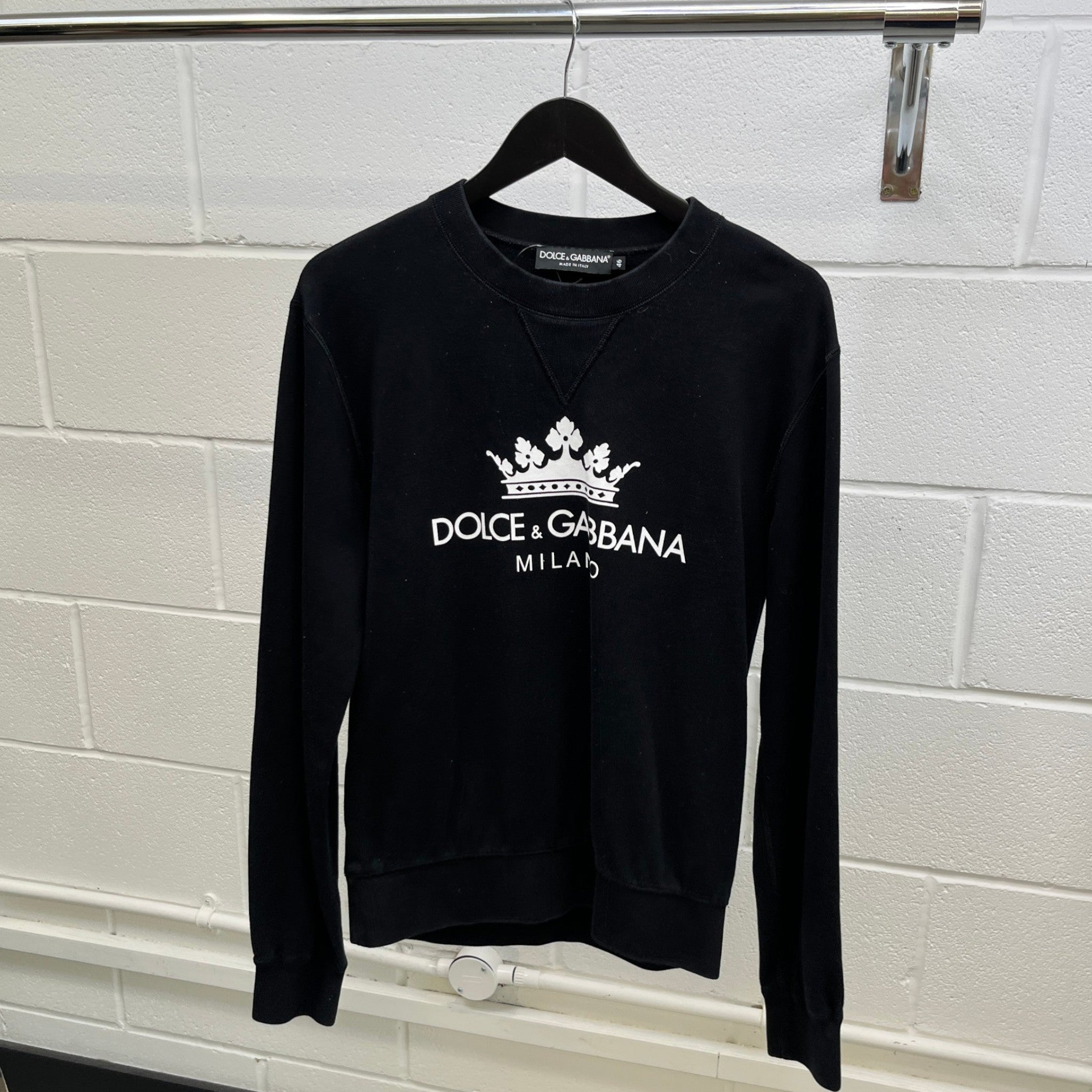 Men's Logo Print Sweatshirt Black Size IT 46 / UK S