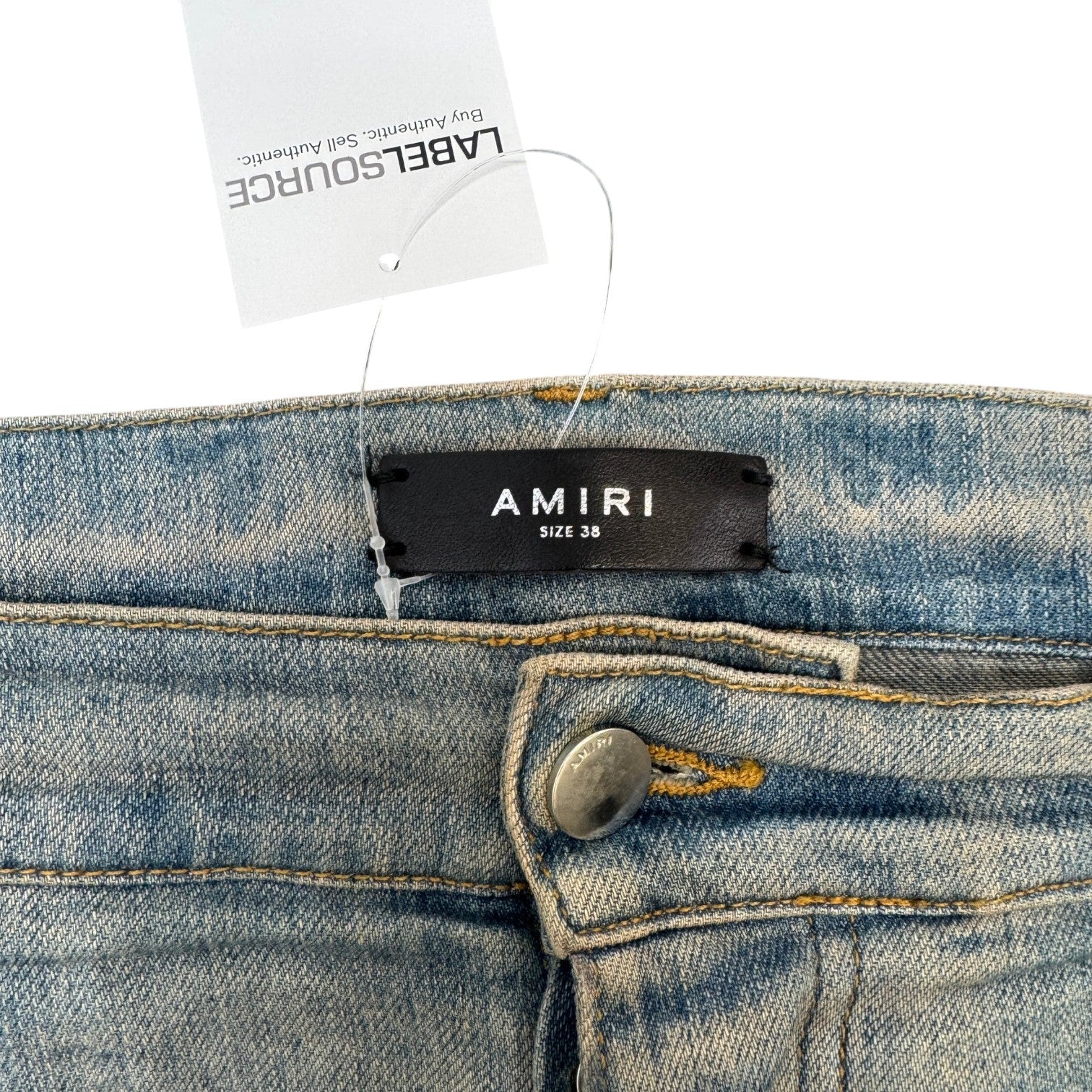 Men's Artpatch Distressed Jeans Blue Size Waist 38"