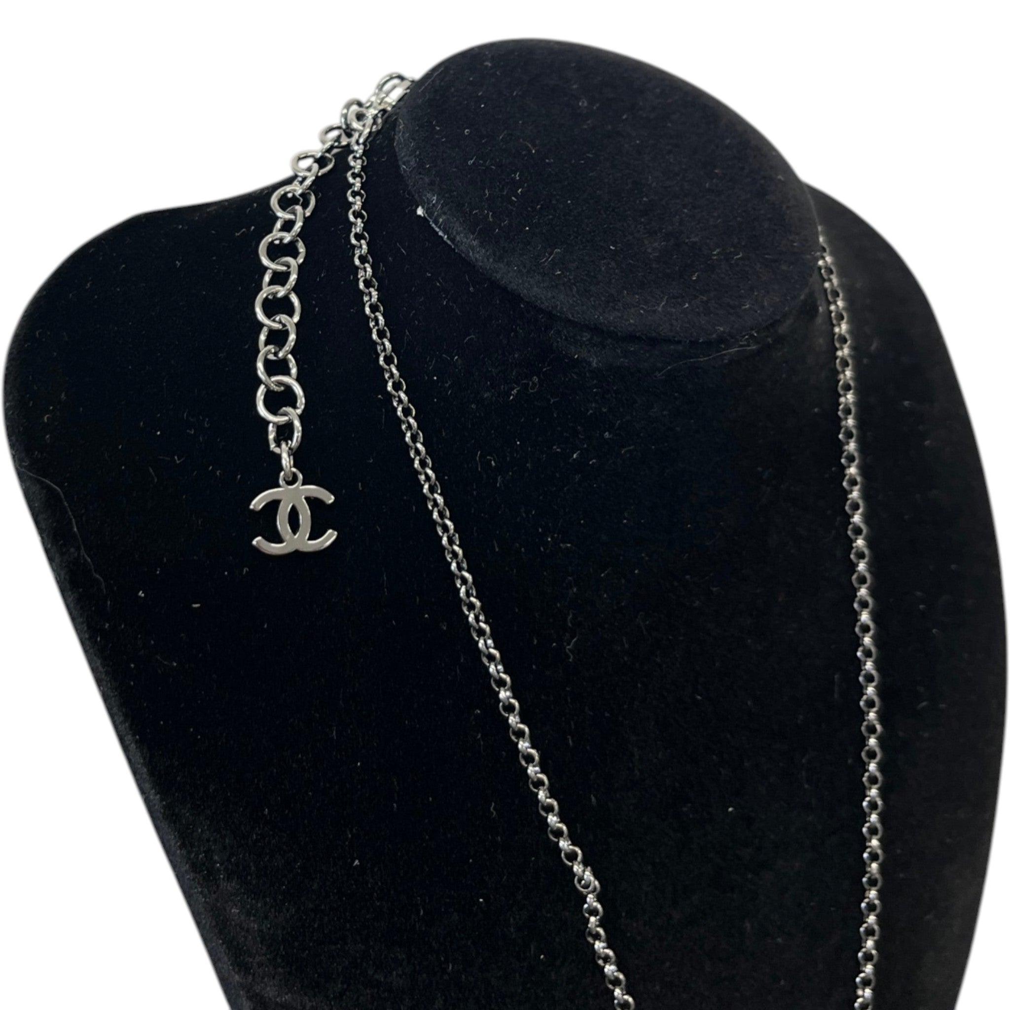 Women's Crystal Cc Pendant Necklace Silver