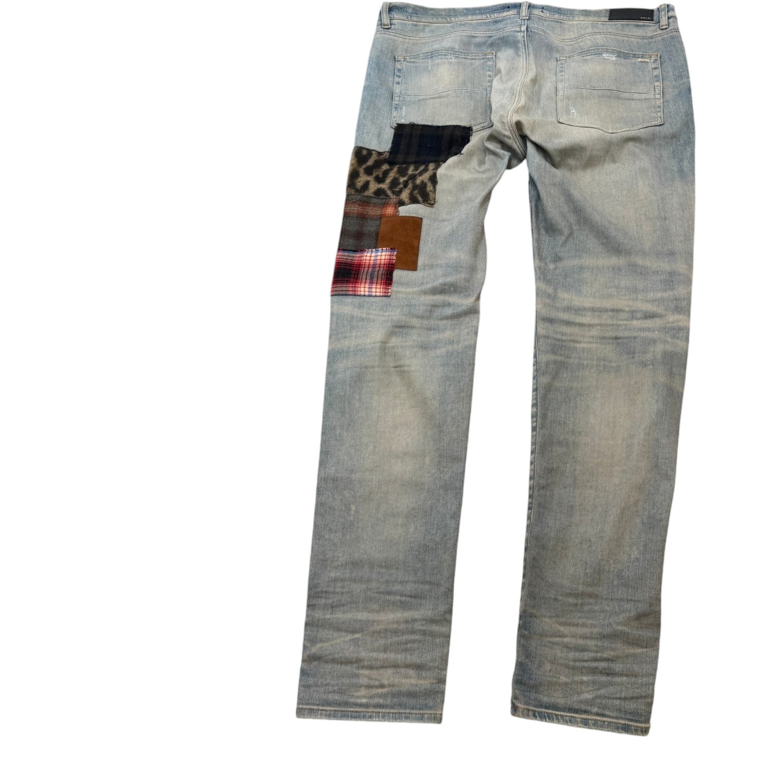 Men's Artpatch Distressed Jeans Blue Size Waist 38"