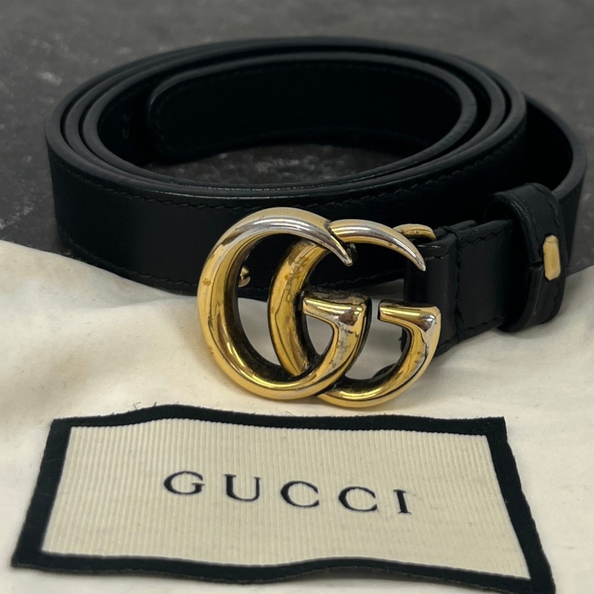 Women's Gg Marmont Belt Black Size Waist 34"