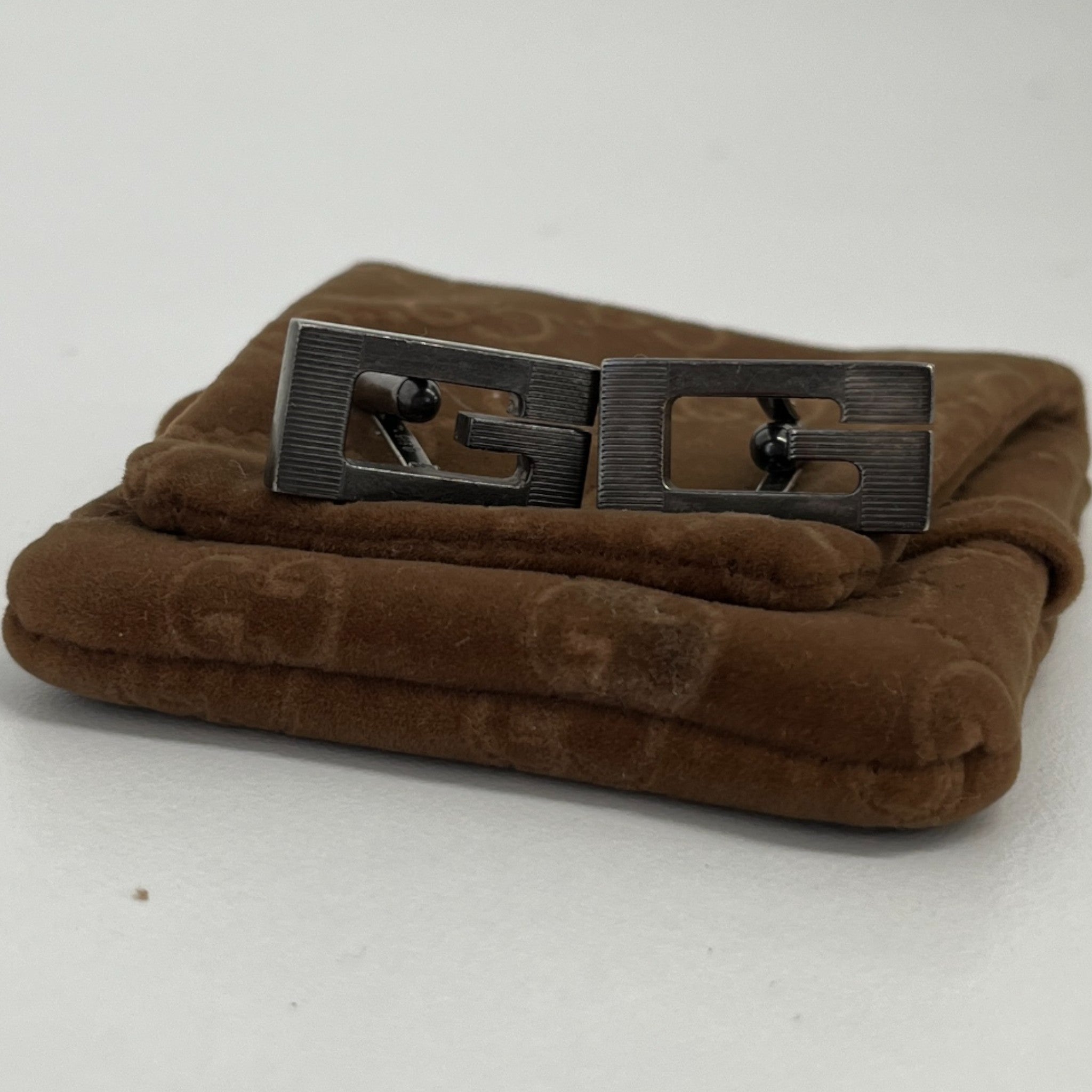 Men's Square G Cufflinks Silver