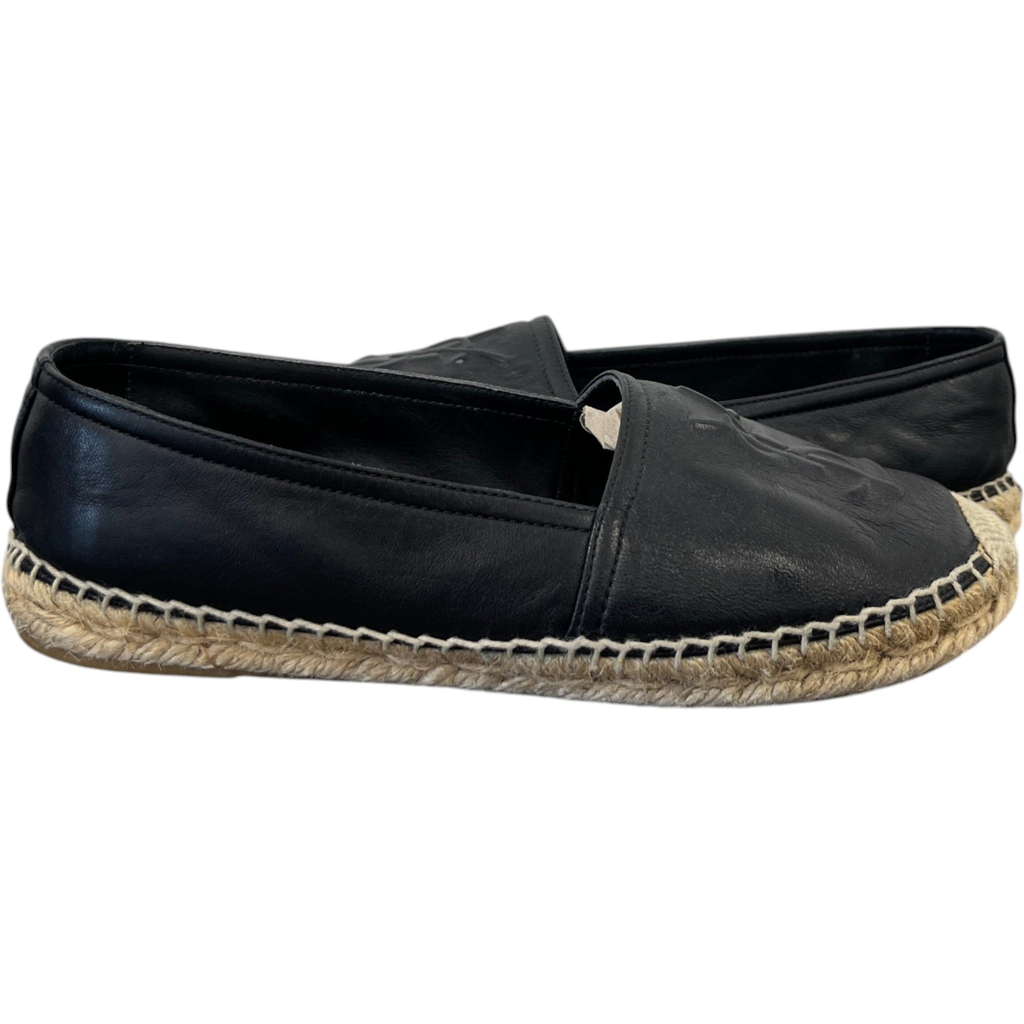 Women's Embossed Logo Espadrilles Black Size EU 35 / UK 2