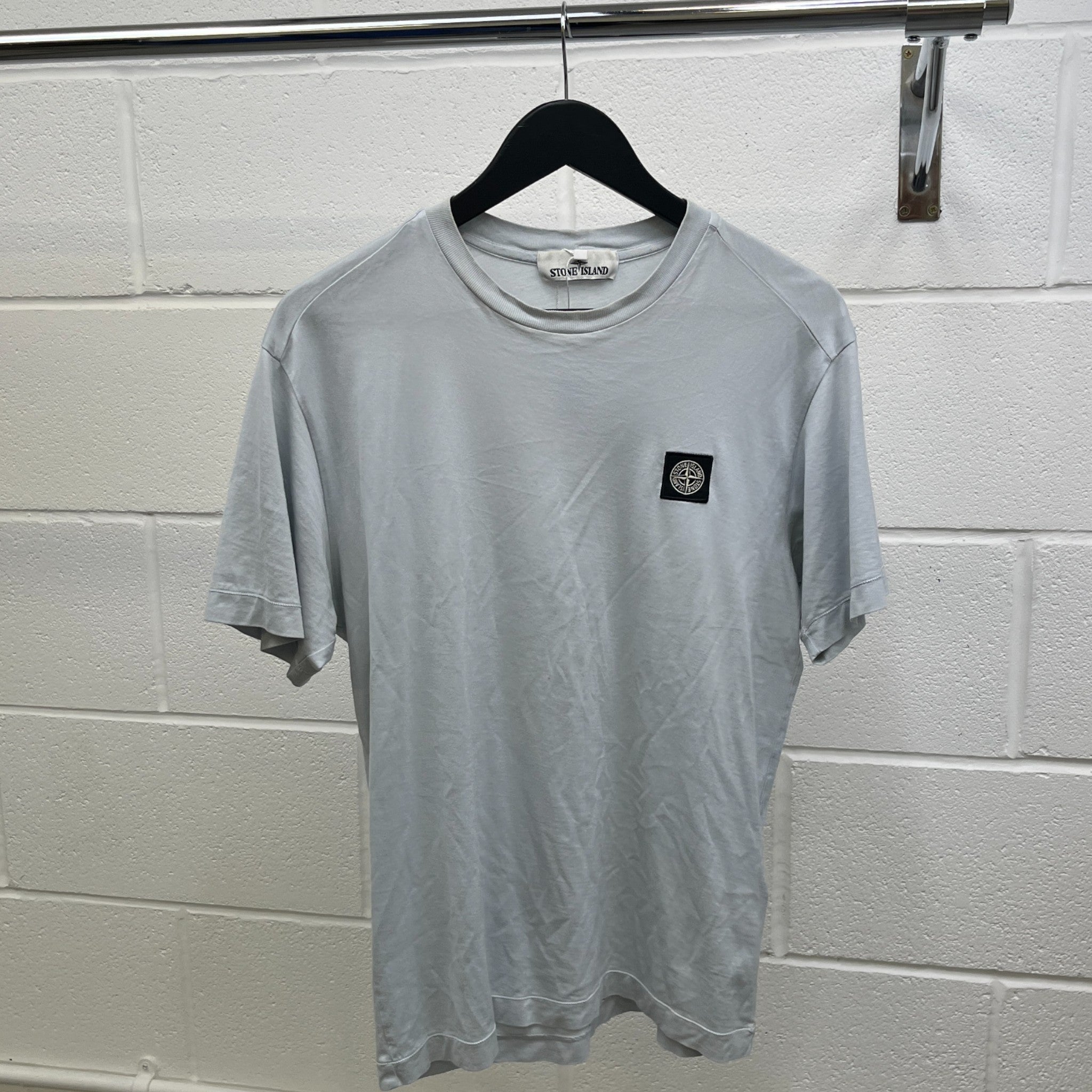 Men's Applique Logo T-Shirt Blue Size S