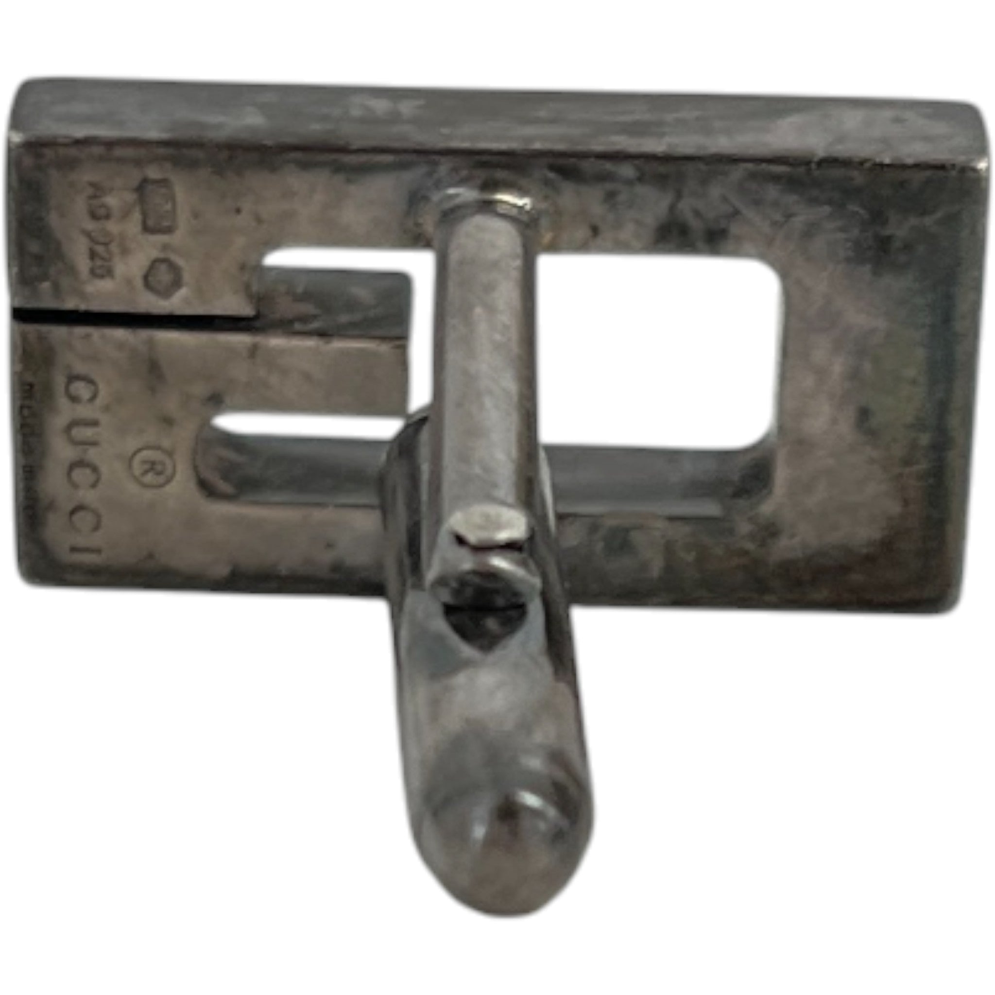 Men's Square G Cufflinks Silver