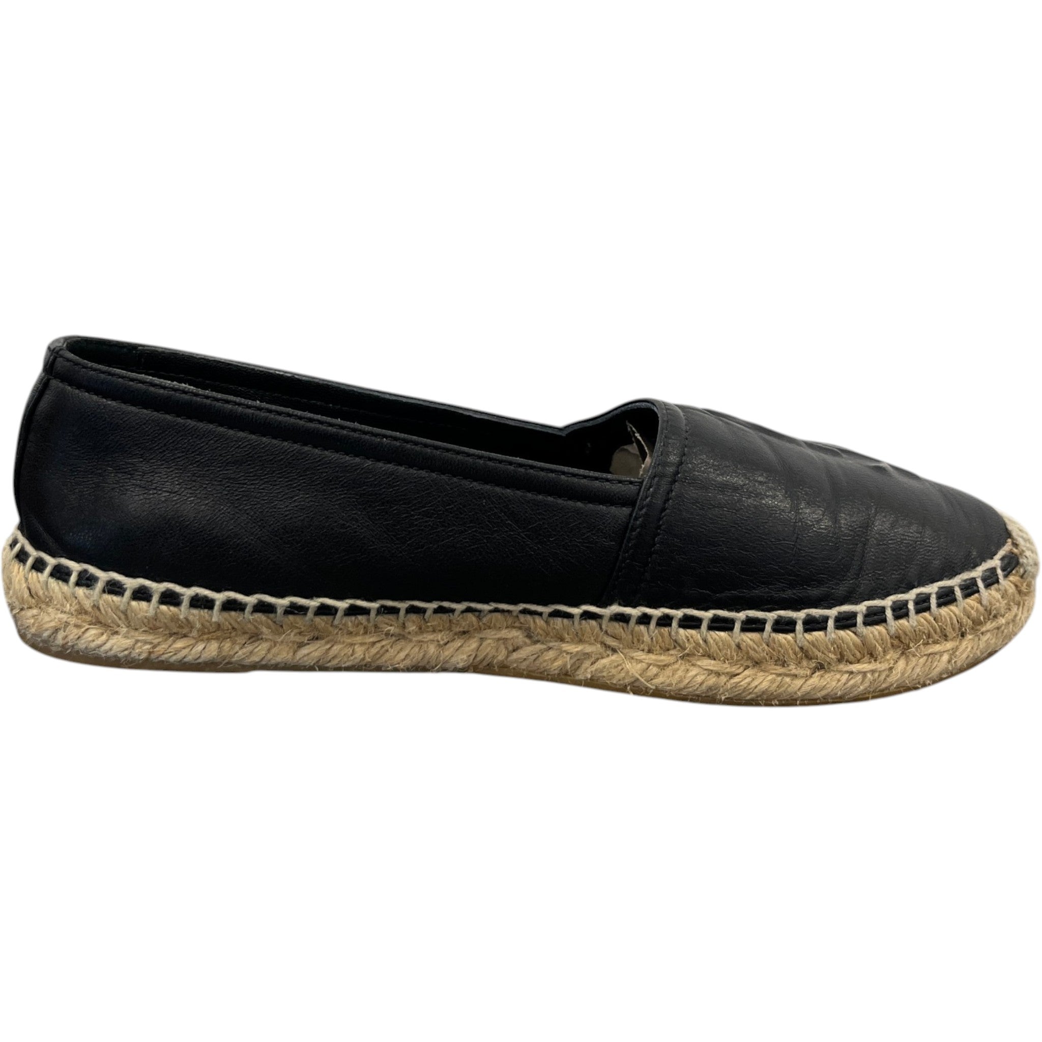 Women's Embossed Logo Espadrilles Black Size EU 35 / UK 2
