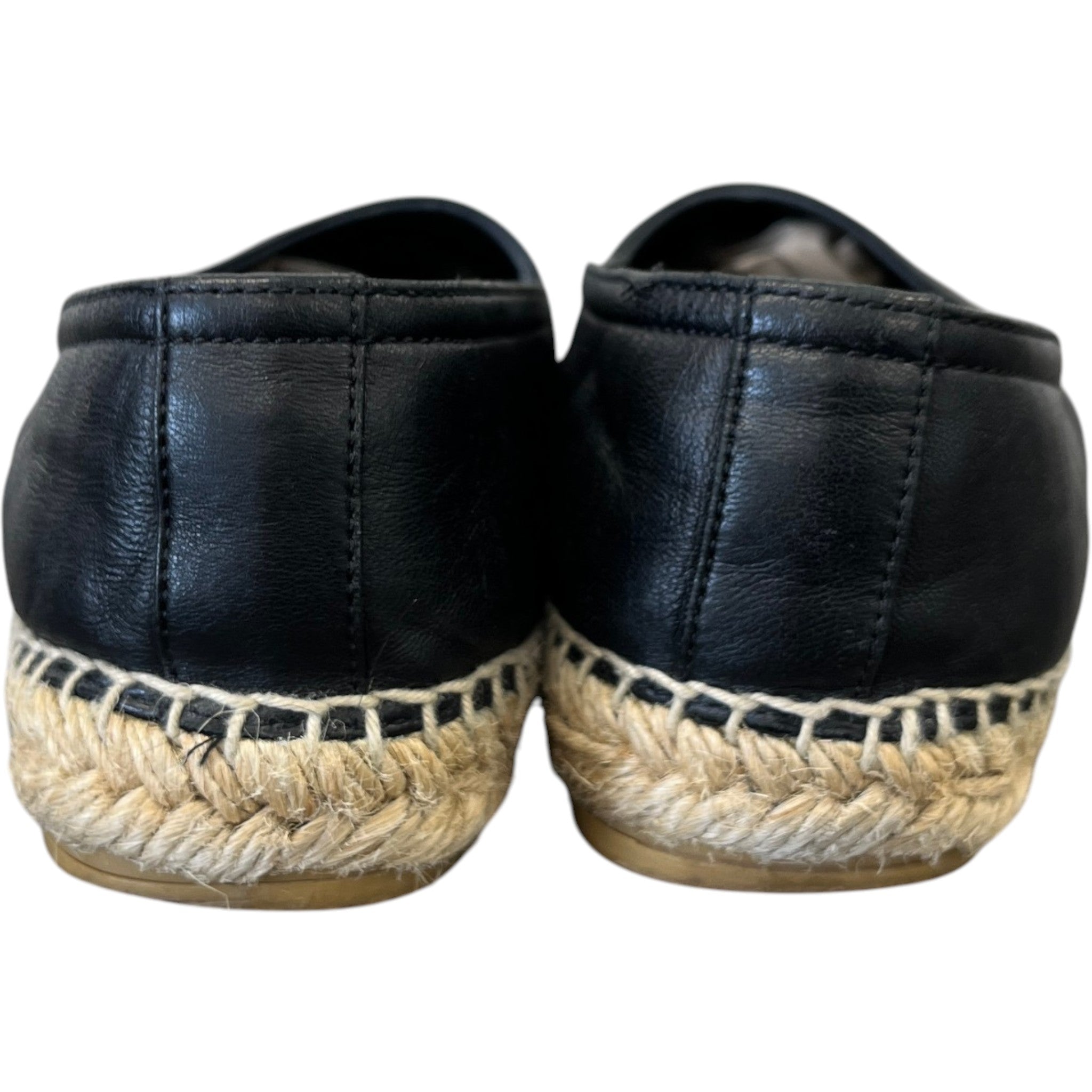 Women's Embossed Logo Espadrilles Black Size EU 35 / UK 2