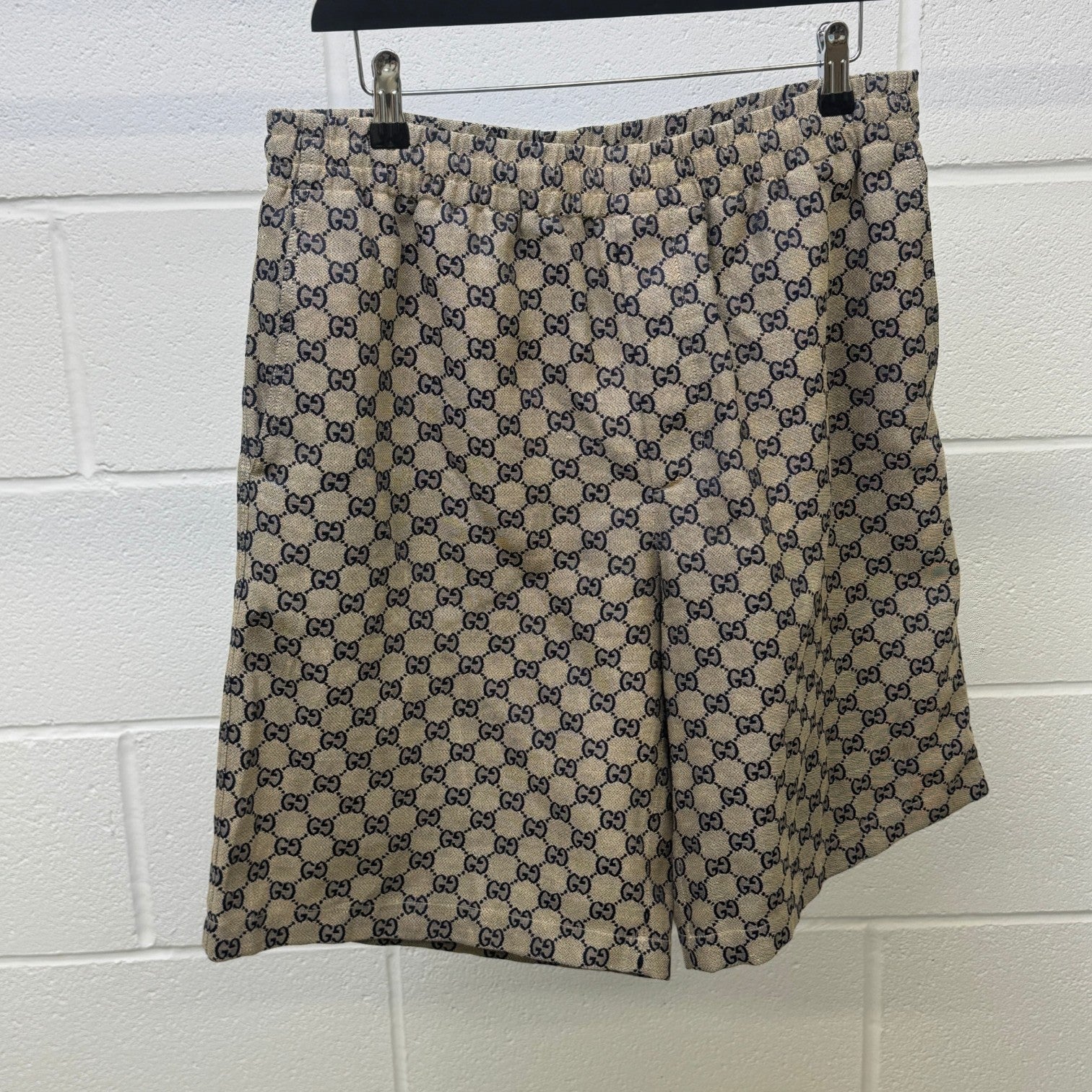 Men's Gg Supreme Shorts Beige Size IT 48 / UK 32