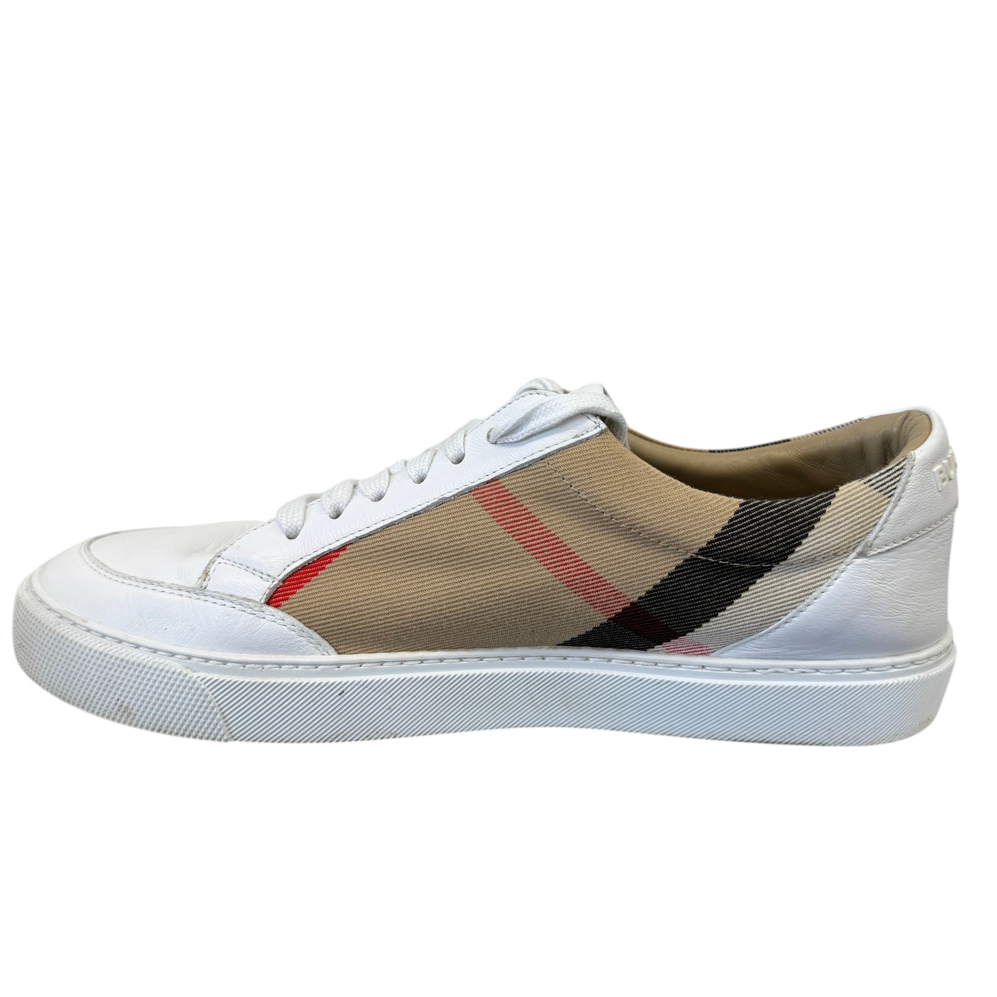 Men's Check Print Low Trainers White Size EU 39.5 / UK 5.5