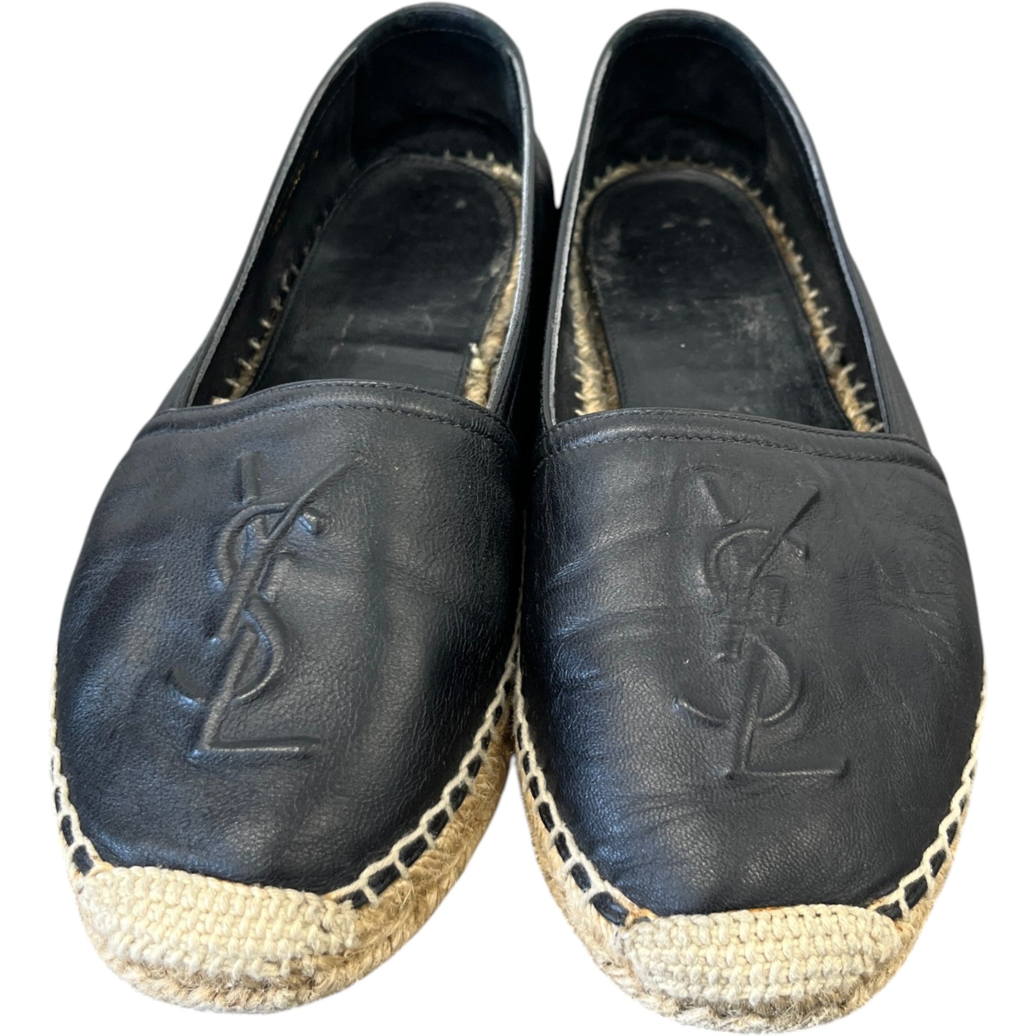 Women's Embossed Logo Espadrilles Black Size EU 35 / UK 2