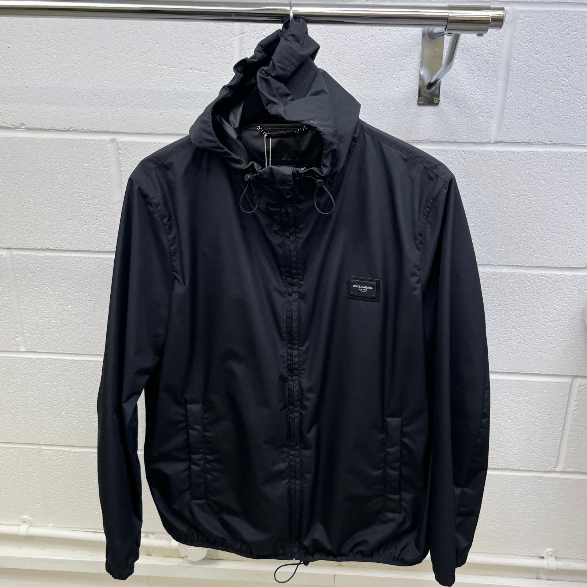 Men's Plaque Logo Windbreaker Black Size IT 46 / S