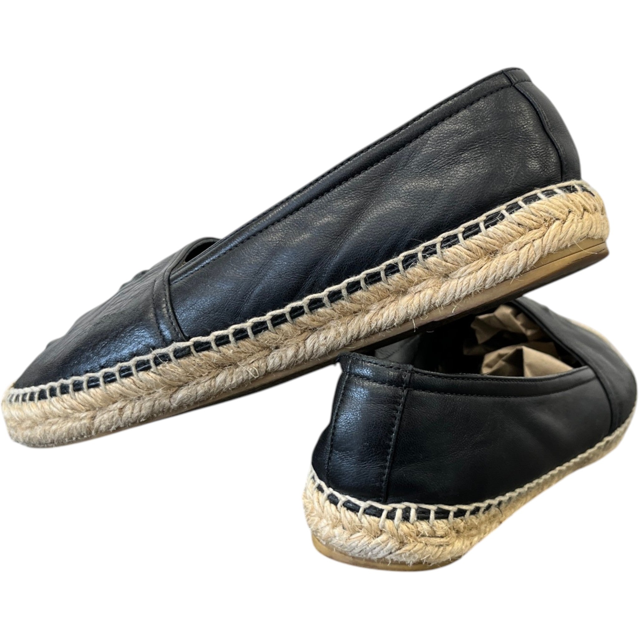 Women's Embossed Logo Espadrilles Black Size EU 35 / UK 2