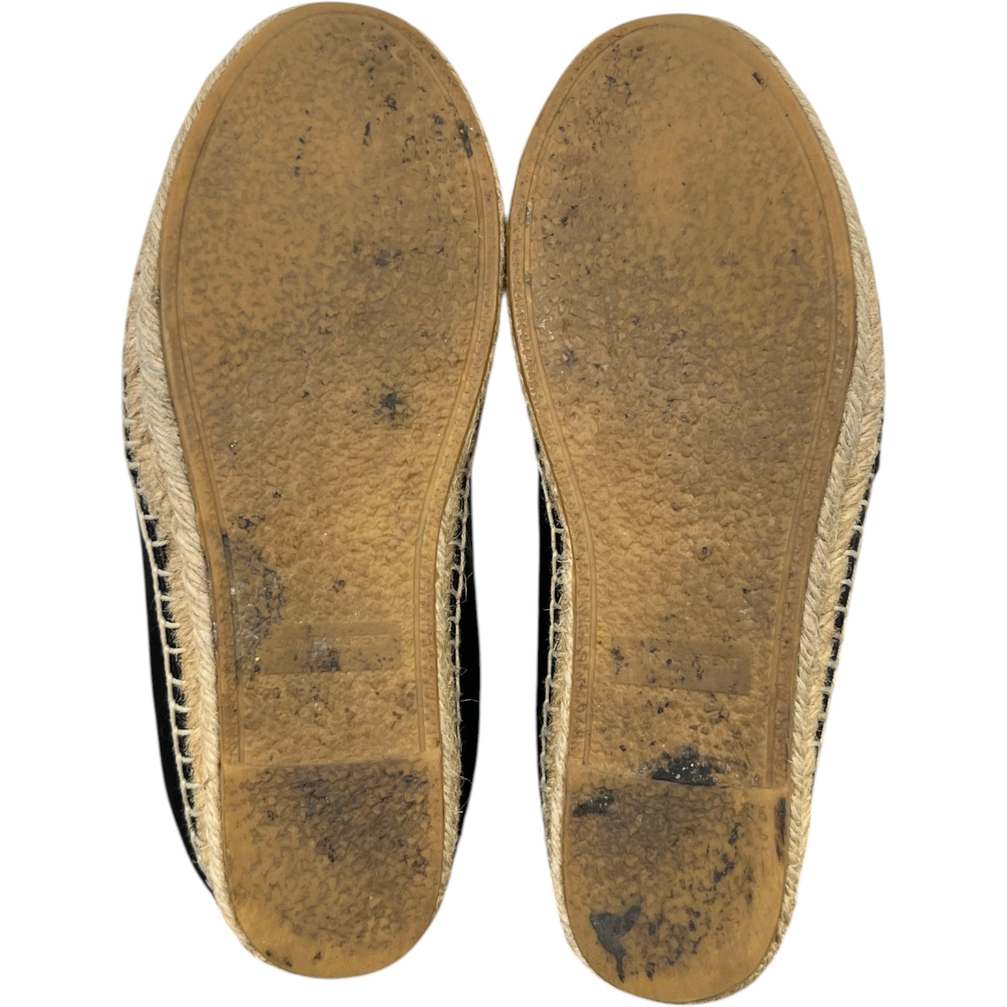 Women's Embossed Logo Espadrilles Black Size EU 35 / UK 2