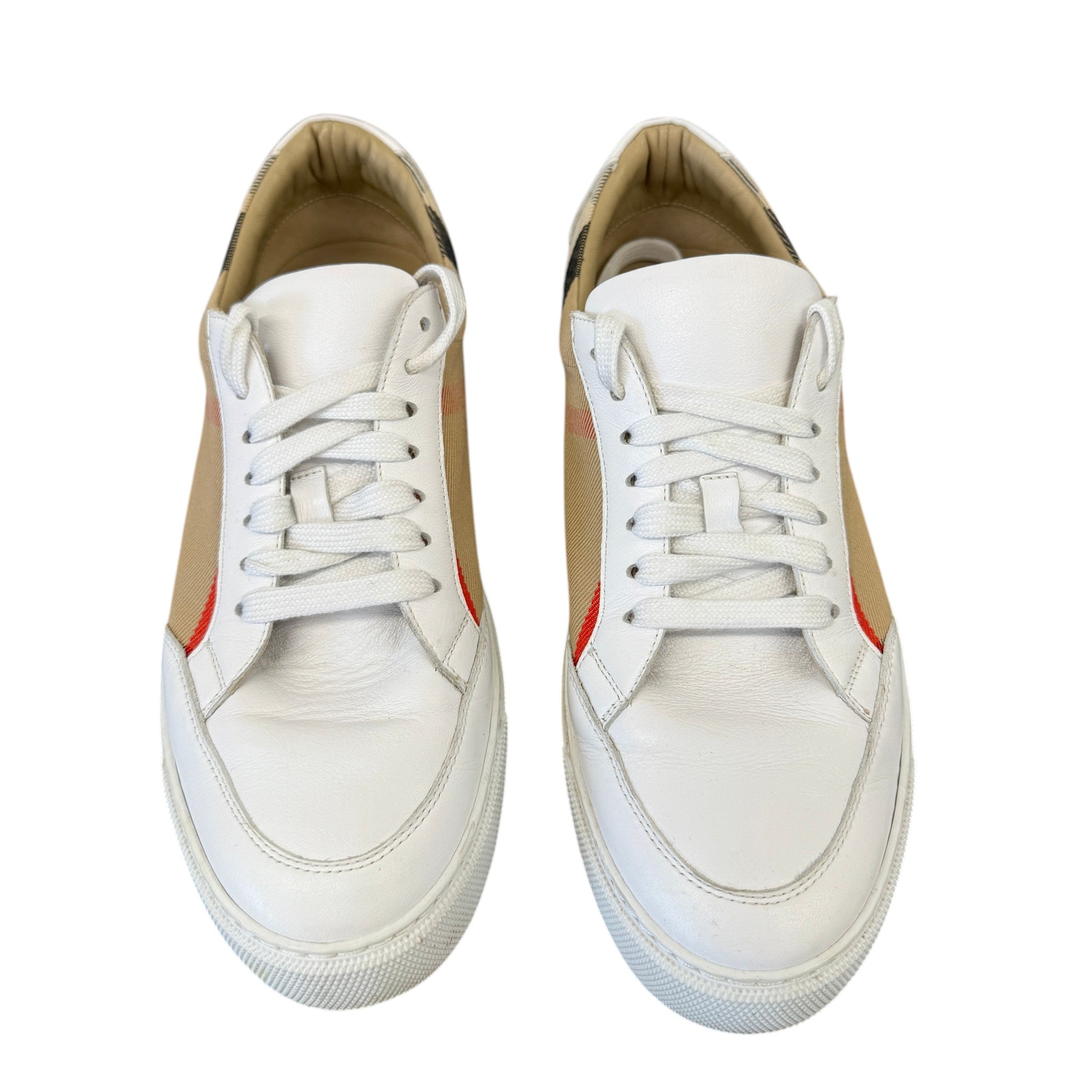 Men's Check Print Low Trainers White Size EU 39.5 / UK 5.5