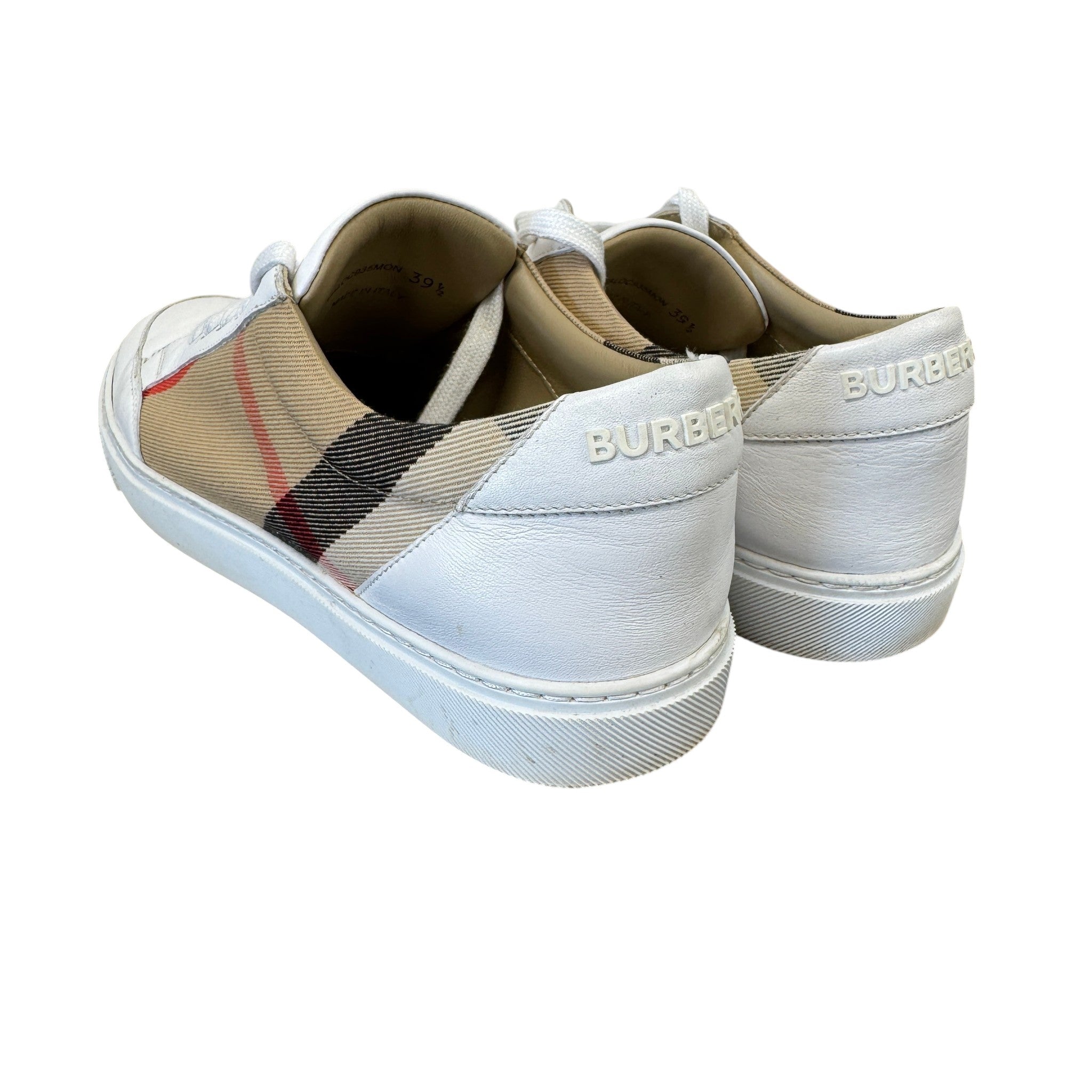 Men's Check Print Low Trainers White Size EU 39.5 / UK 5.5