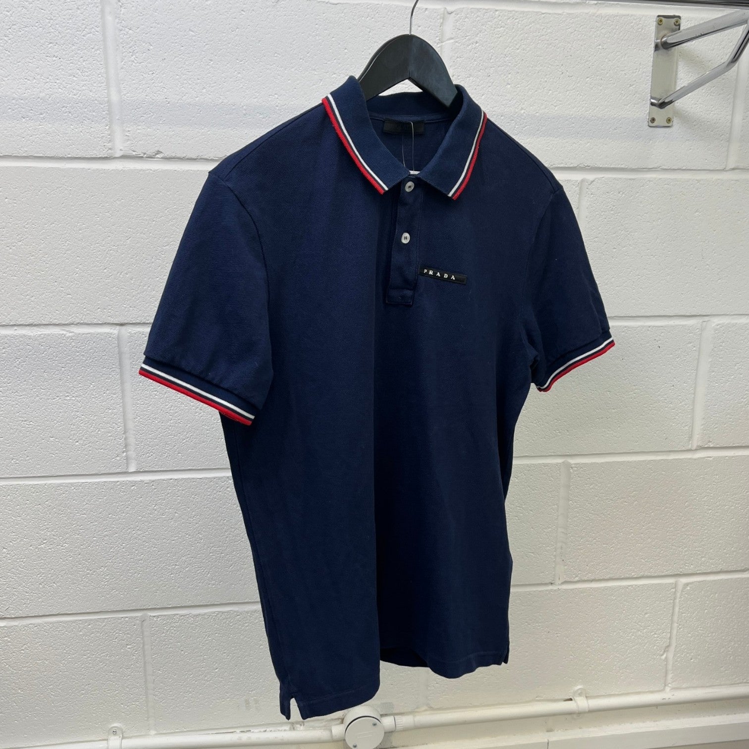 Men's Tab Logo Polo Shirt Navy Size L