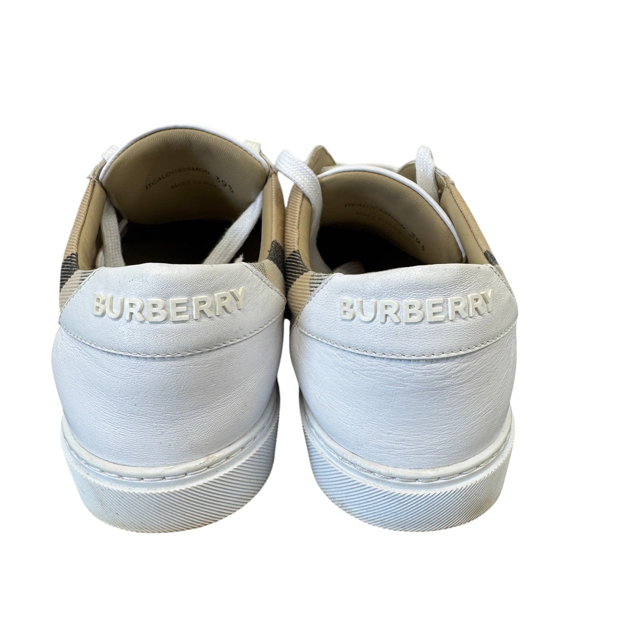 Men's Check Print Low Trainers White Size EU 39.5 / UK 5.5