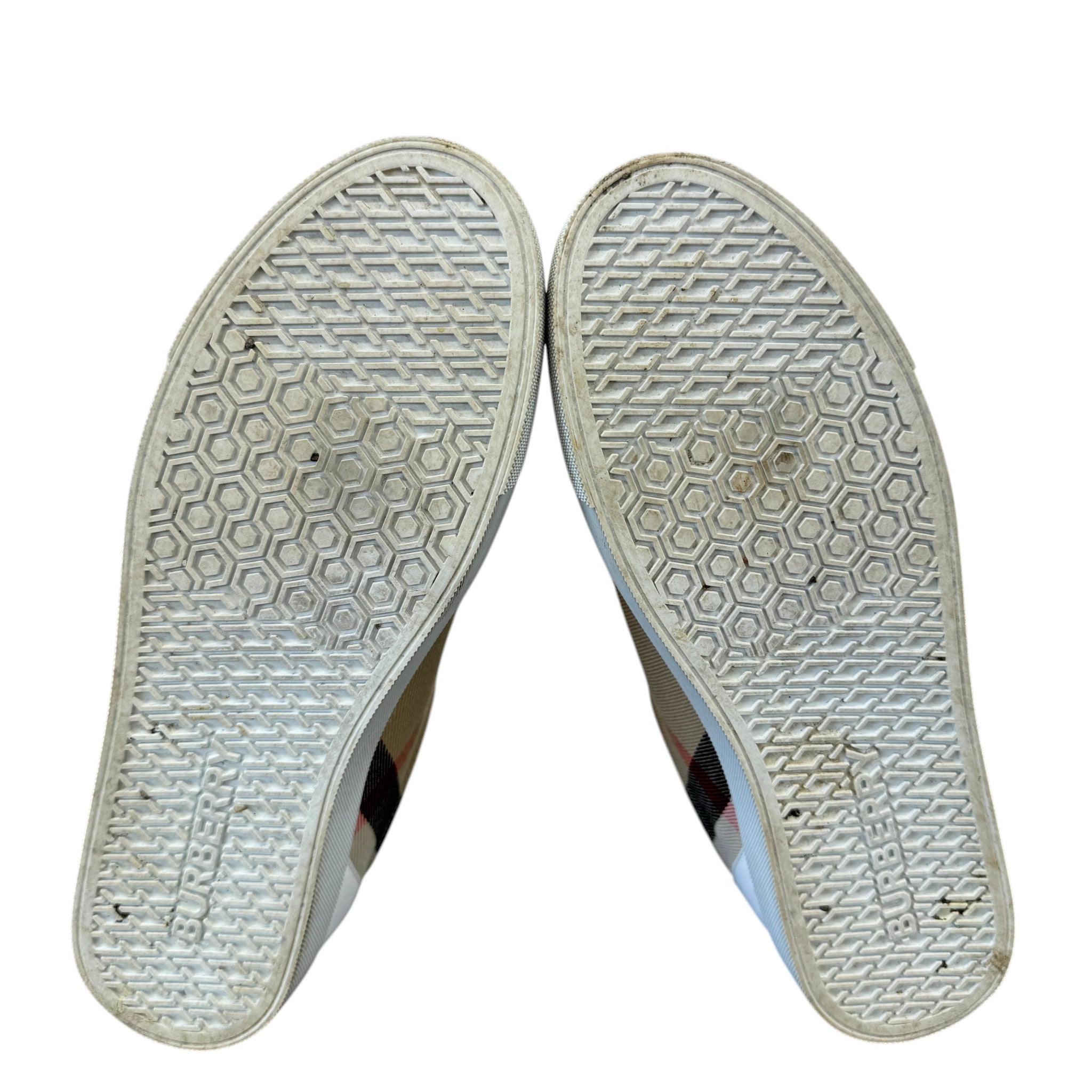 Men's Check Print Low Trainers White Size EU 39.5 / UK 5.5