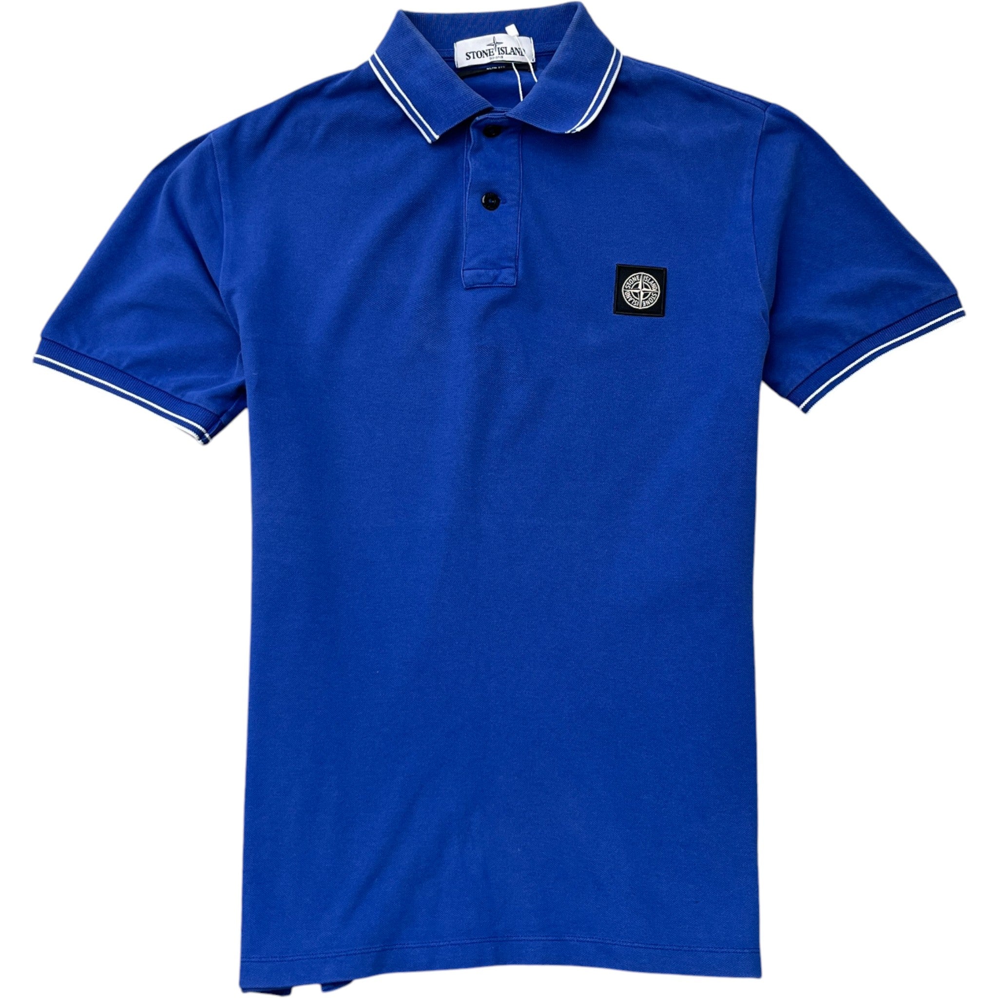 Men's Embroidered Logo Polo Shirt Blue Size M