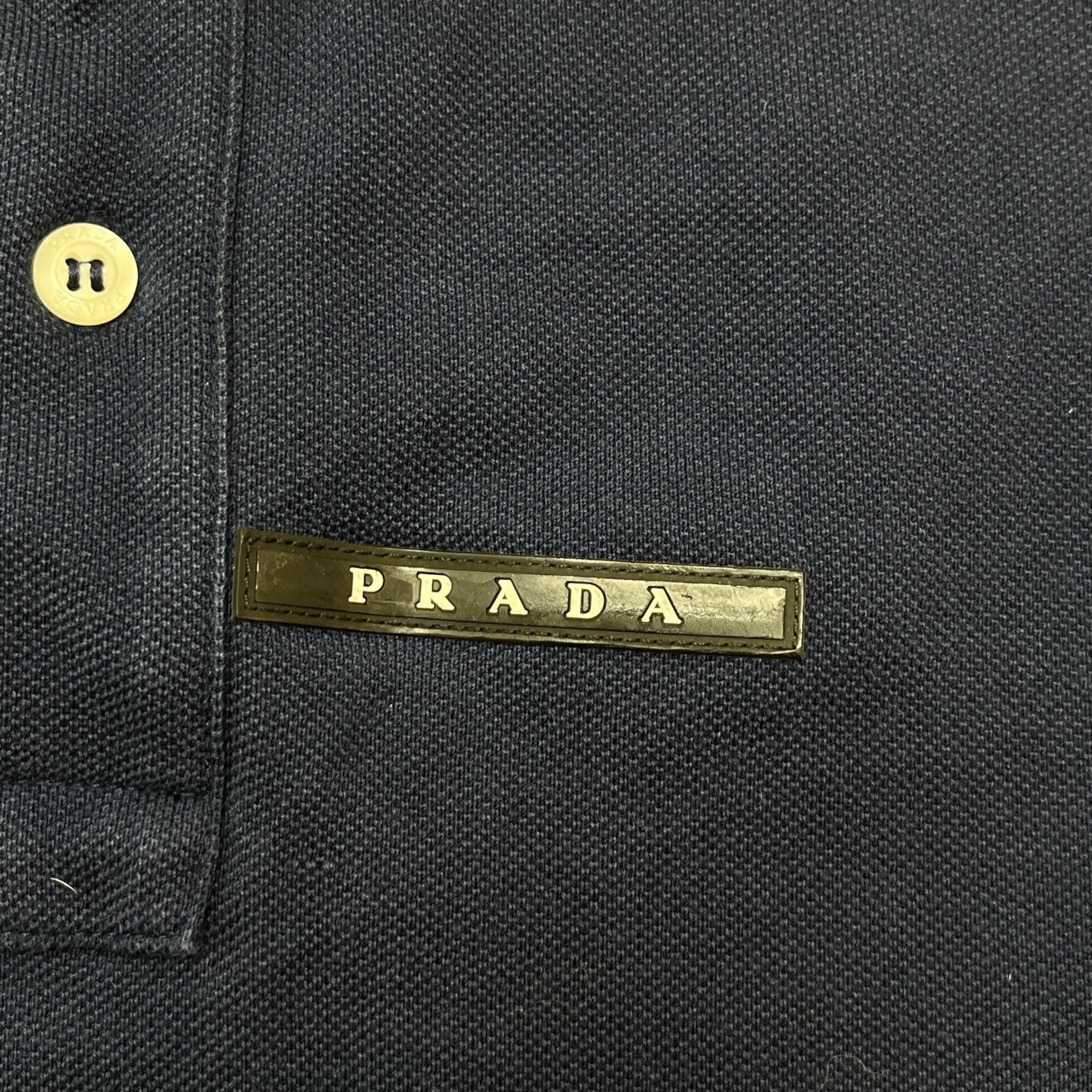 Men's Tab Logo Polo Shirt Navy Size L