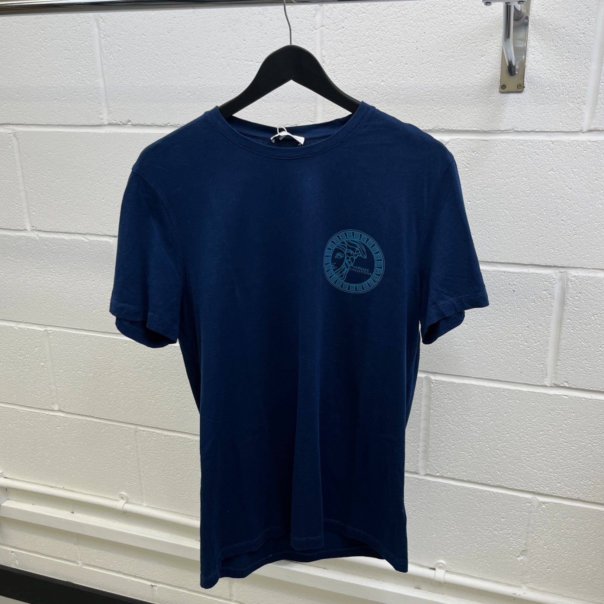 Men's Medusa Graphic Logo T-Shirt Blue Size L