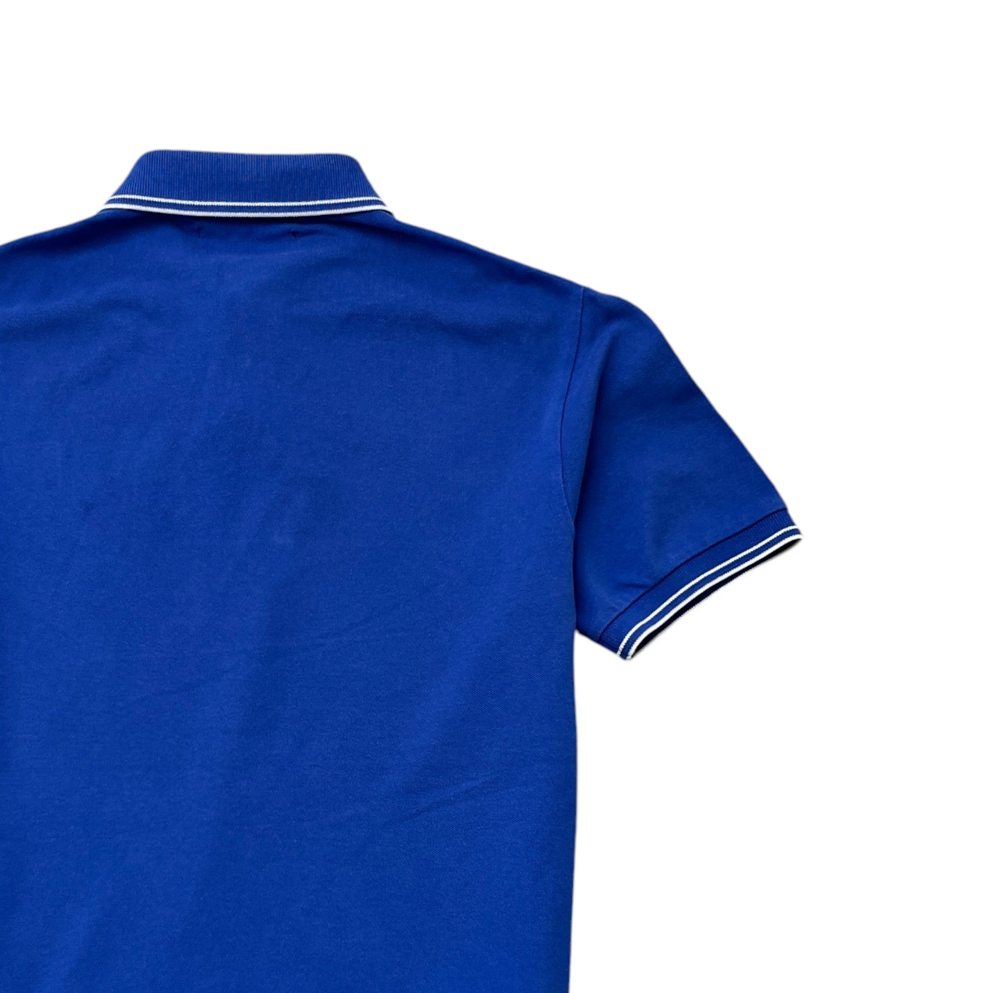 Men's Embroidered Logo Polo Shirt Blue Size M