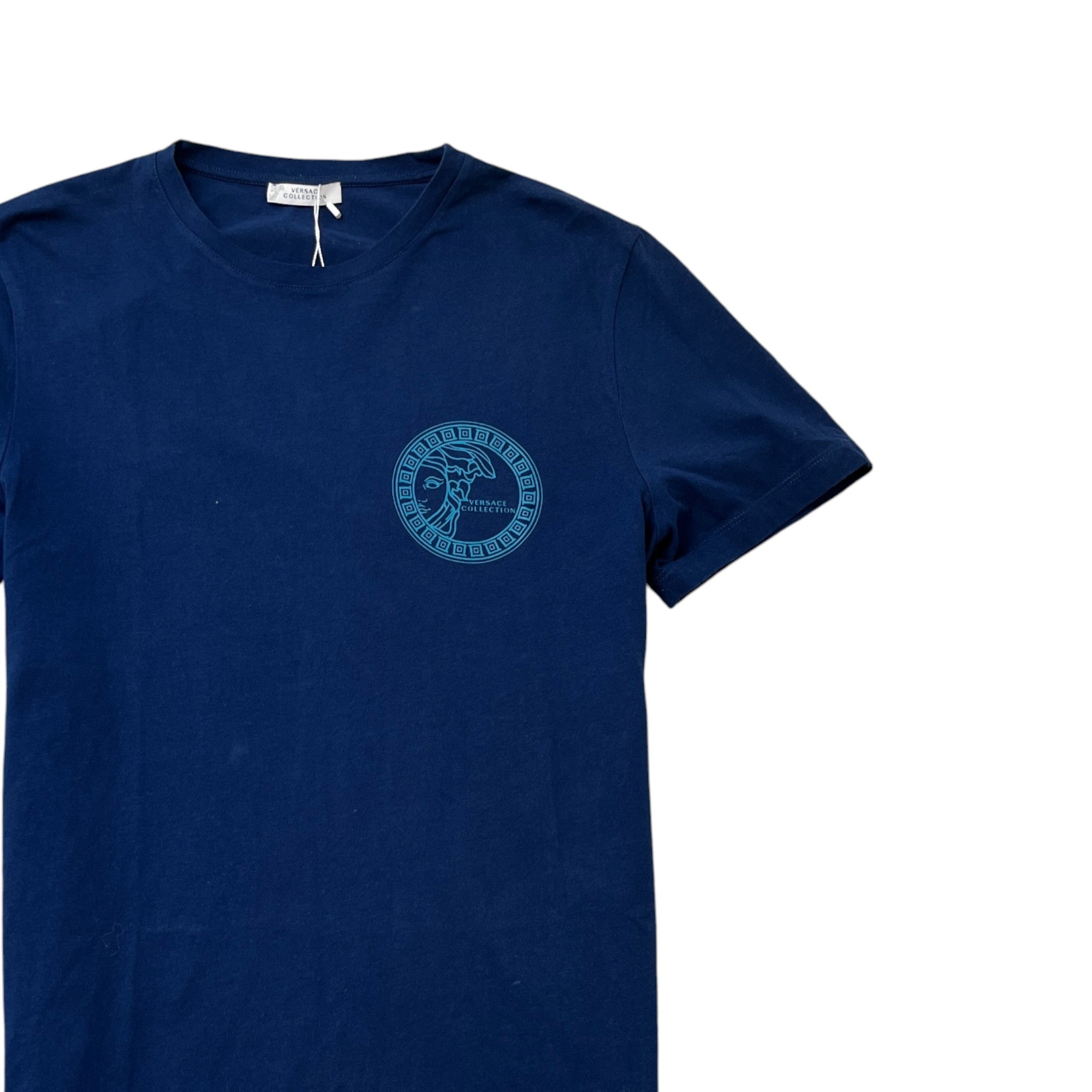 Men's Medusa Graphic Logo T-Shirt Blue Size L