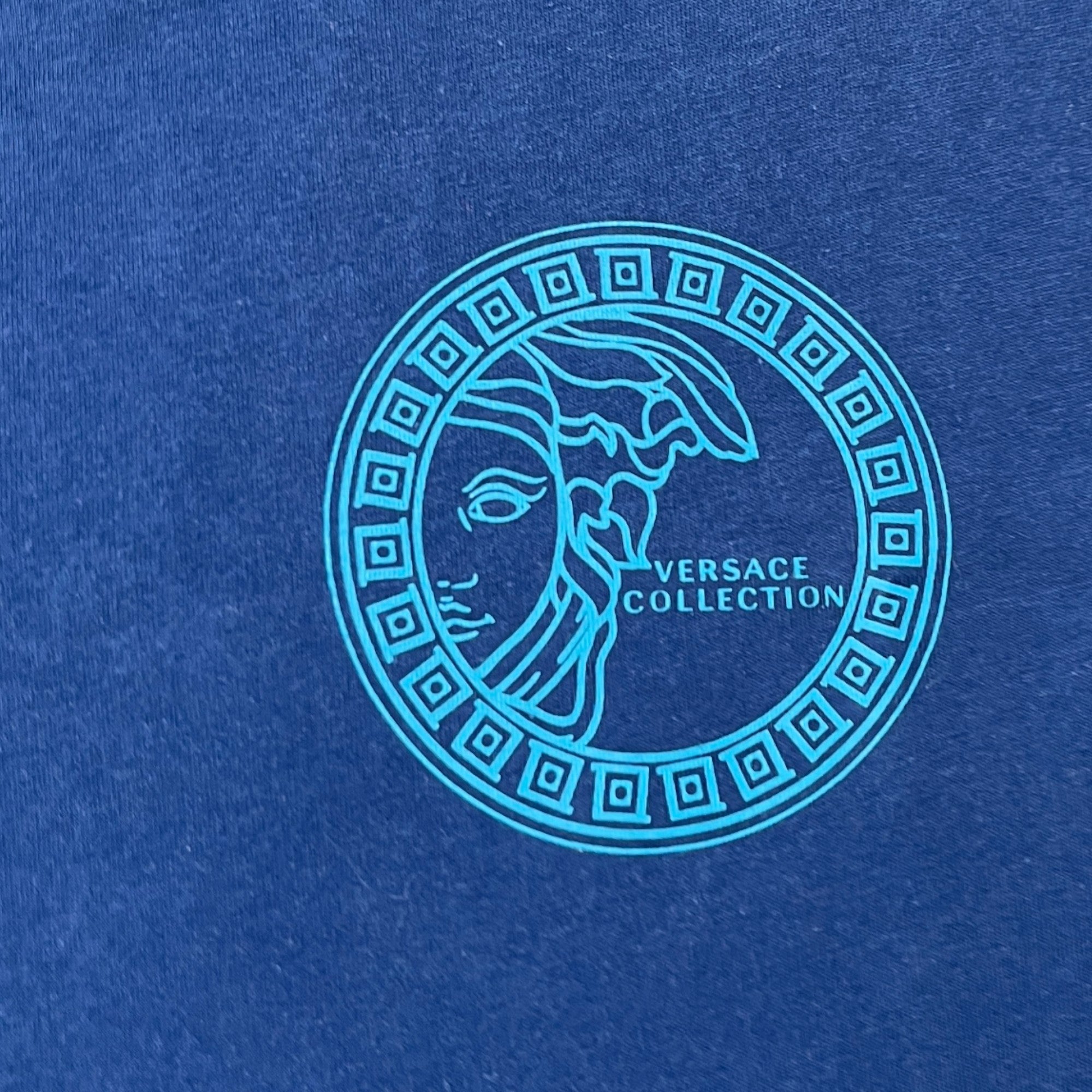 Men's Medusa Graphic Logo T-Shirt Blue Size L