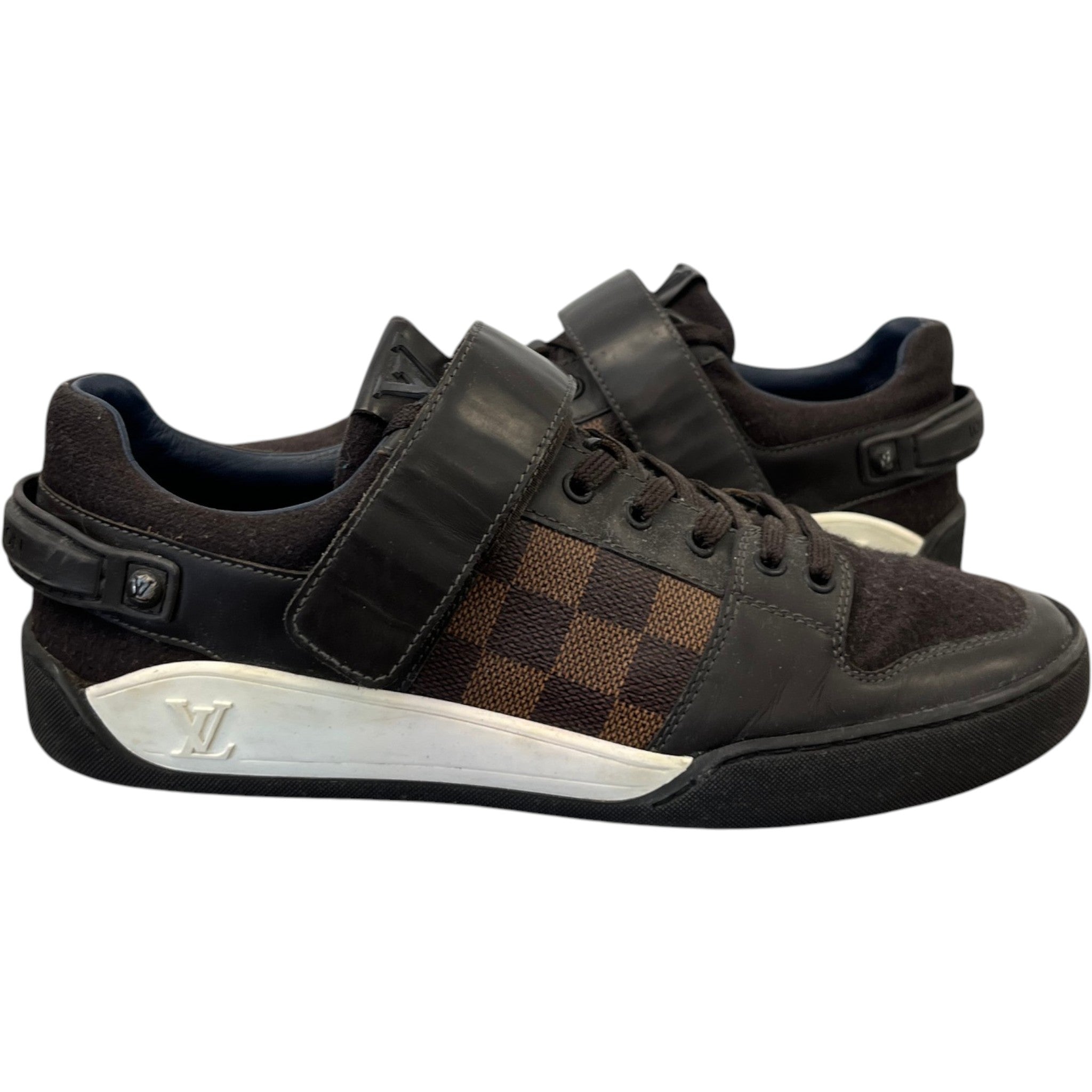 Men's Elliptic Damier Low Trainers Brown Size EU 40 / UK 6