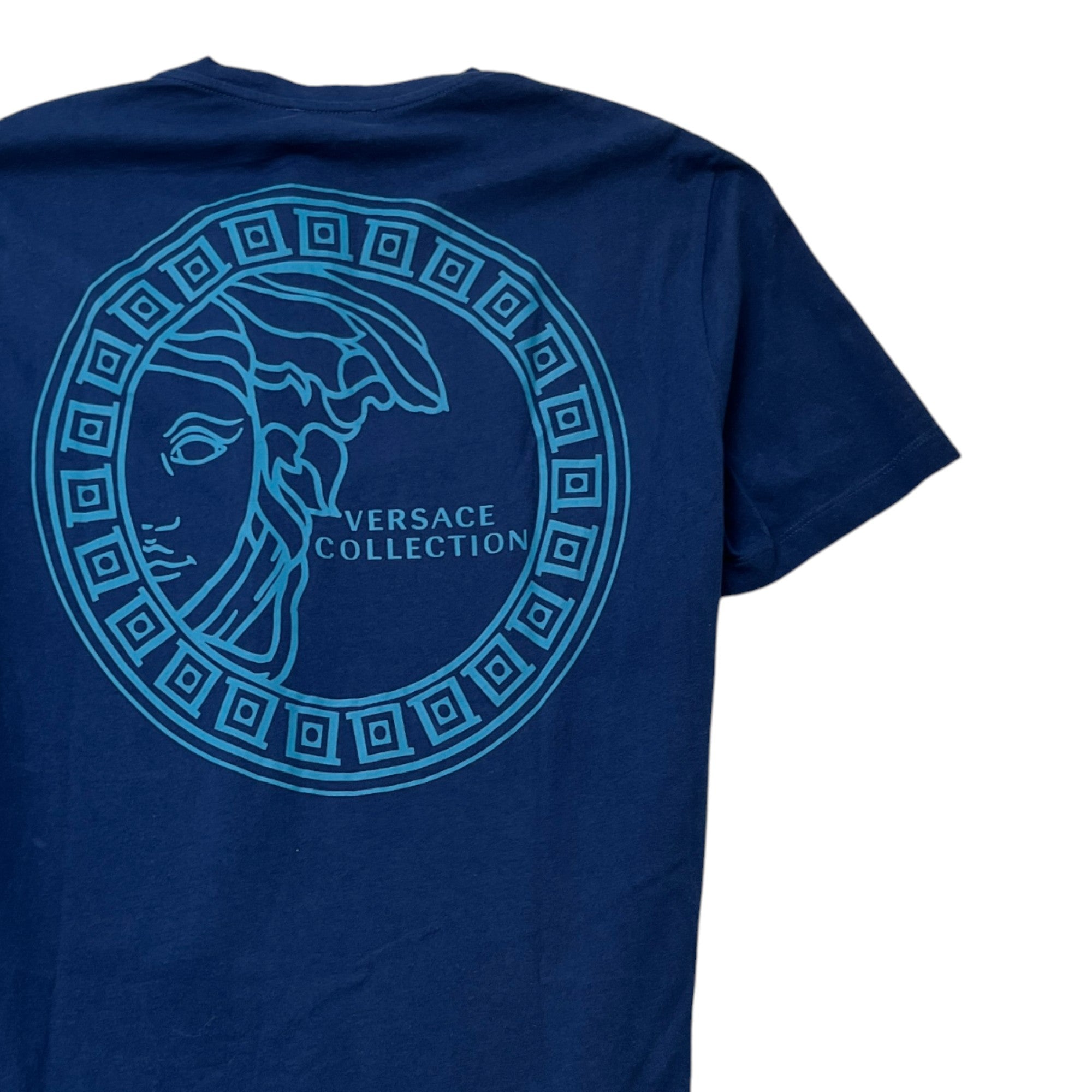 Men's Medusa Graphic Logo T-Shirt Blue Size L