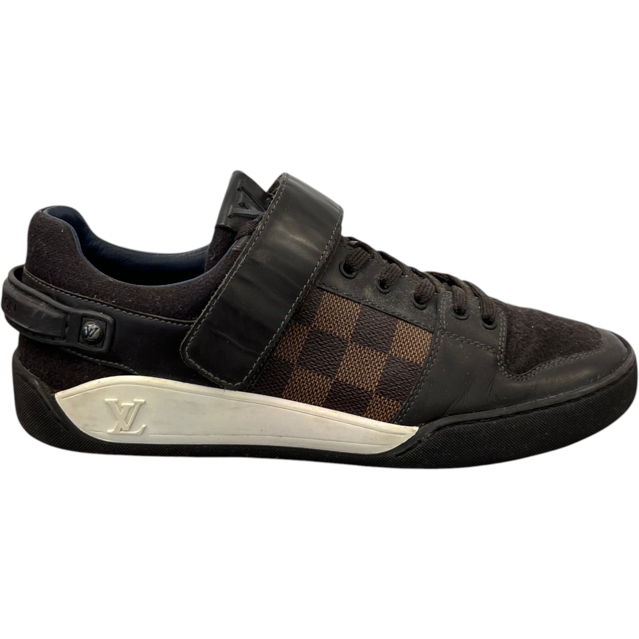 Men's Elliptic Damier Low Trainers Brown Size EU 40 / UK 6
