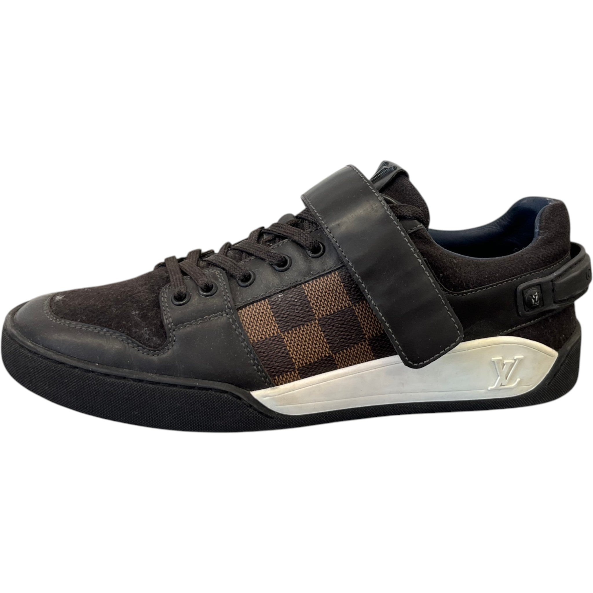 Men's Elliptic Damier Low Trainers Brown Size EU 40 / UK 6