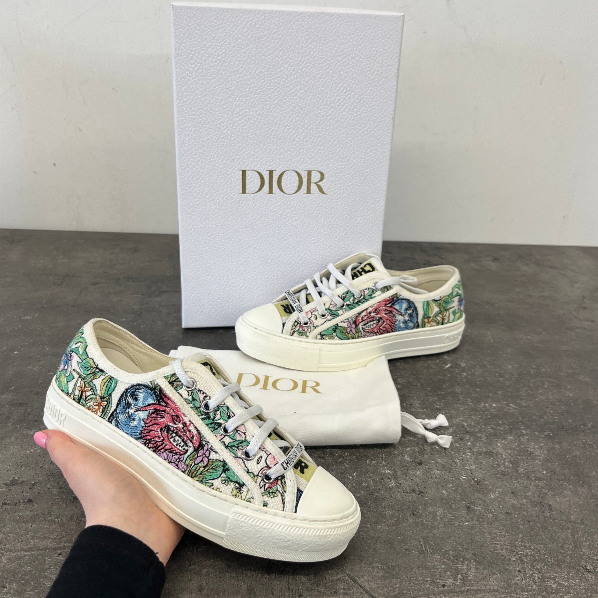 Women's Walk'N'Dior Low Trainers White Size EU 36.5 / UK 3.5