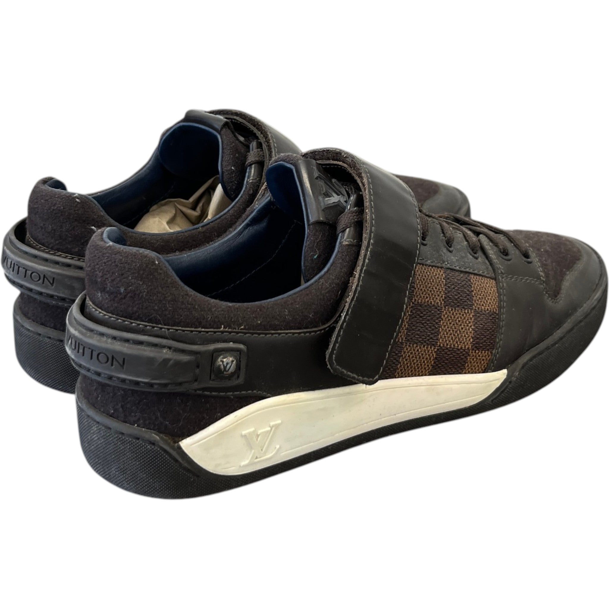 Men's Elliptic Damier Low Trainers Brown Size EU 40 / UK 6