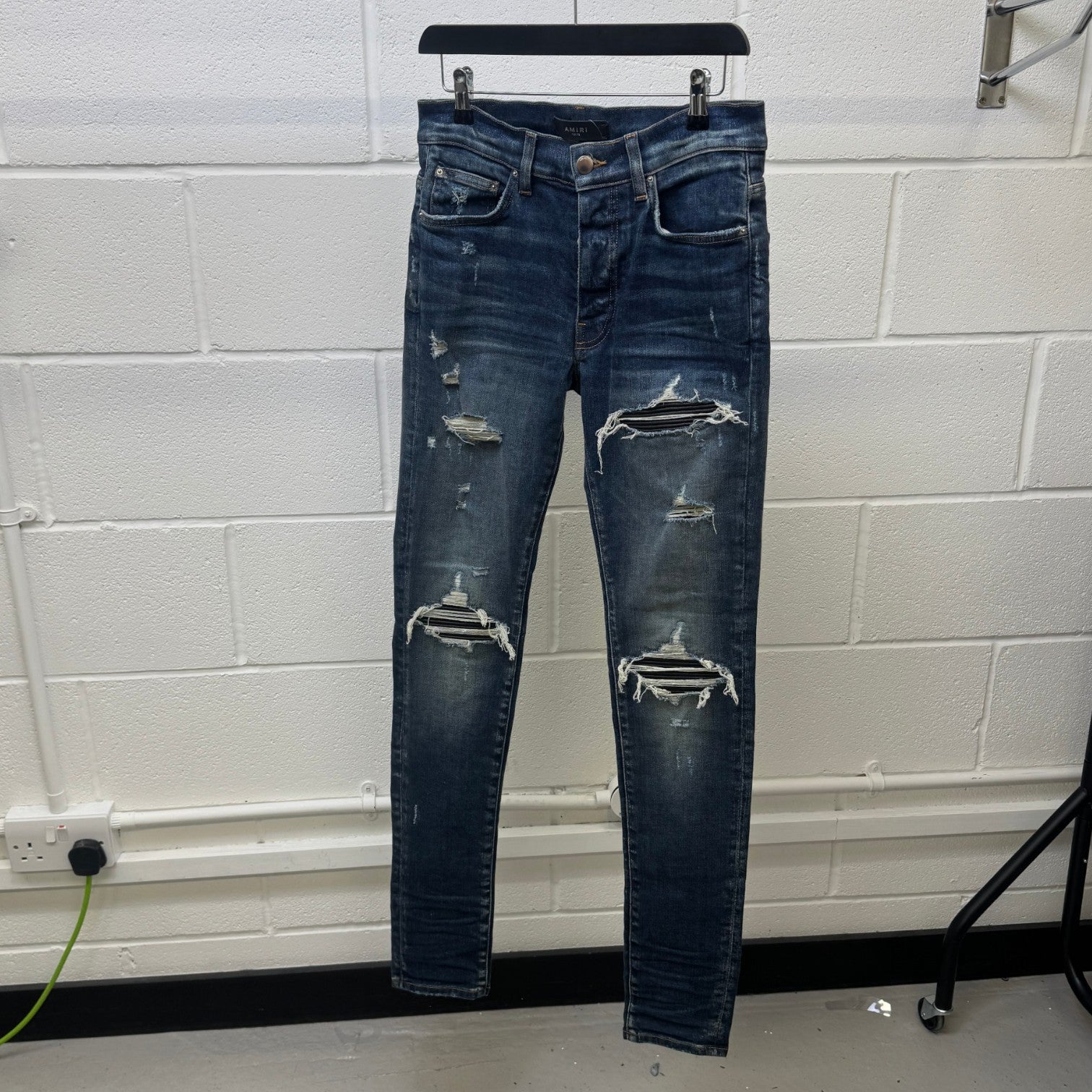 Men's Mx1 Distressed Skinny Jeans Blue Size Waist 30"