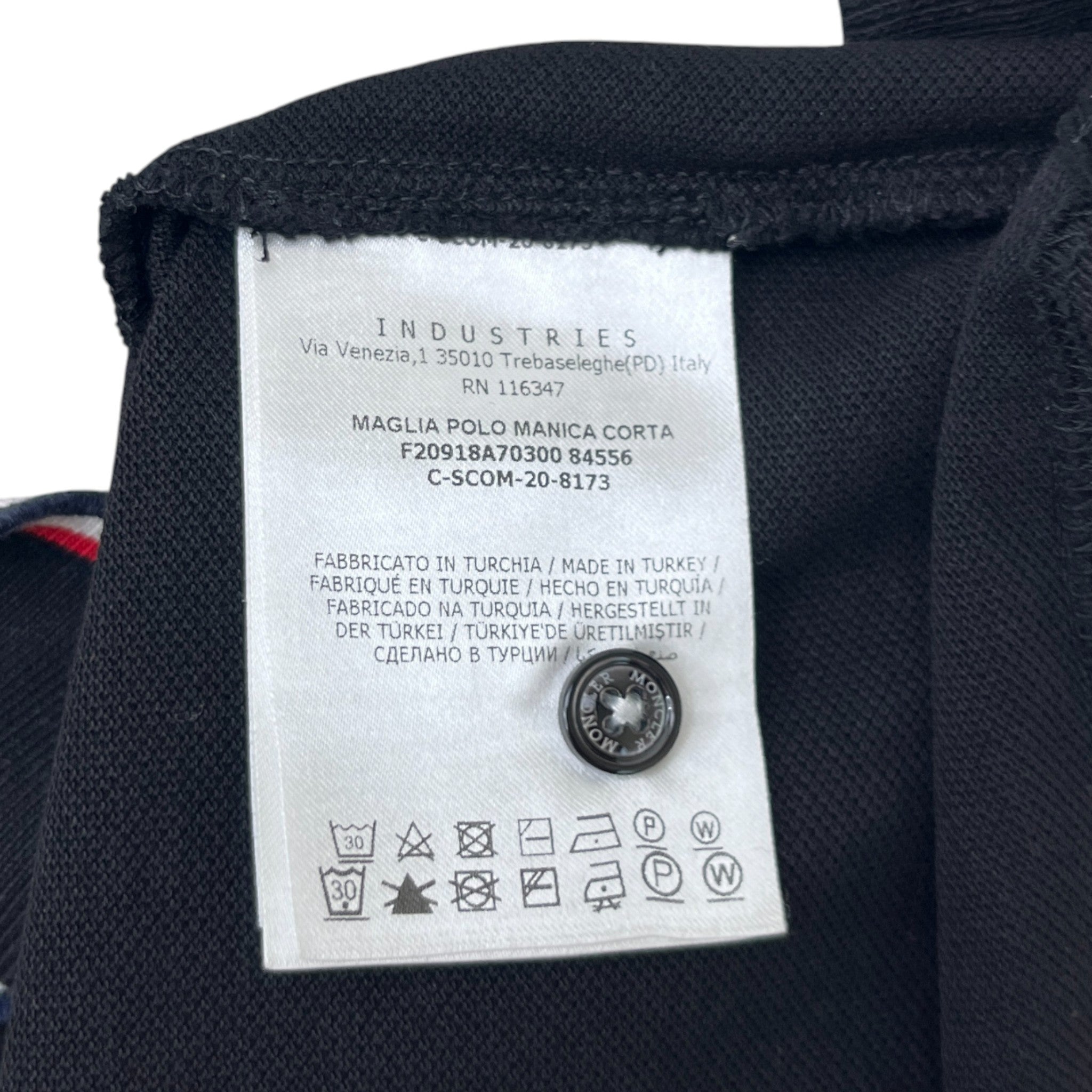 Men's Maglia Manica Corta Polo Shirt Black Size S