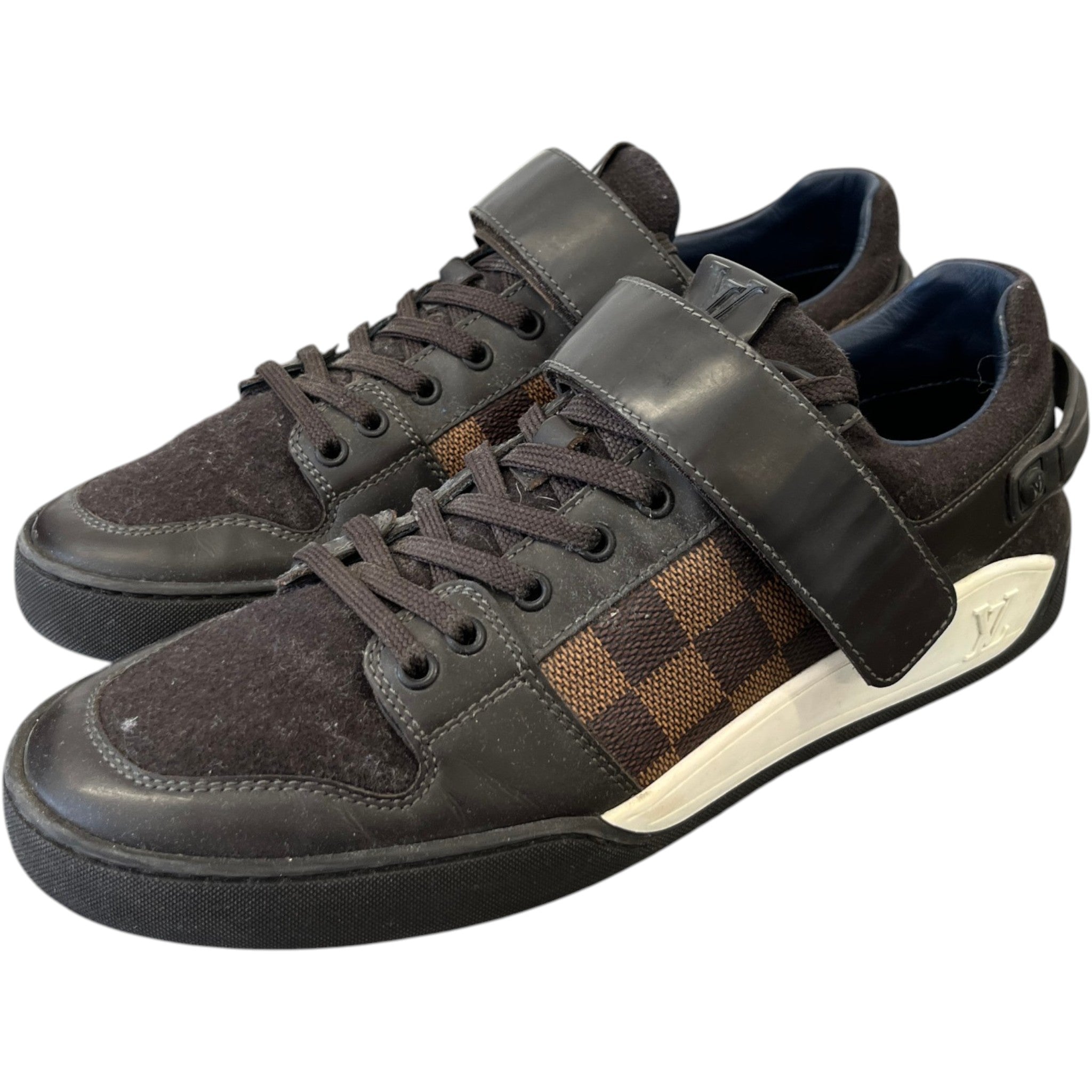 Men's Elliptic Damier Low Trainers Brown Size EU 40 / UK 6