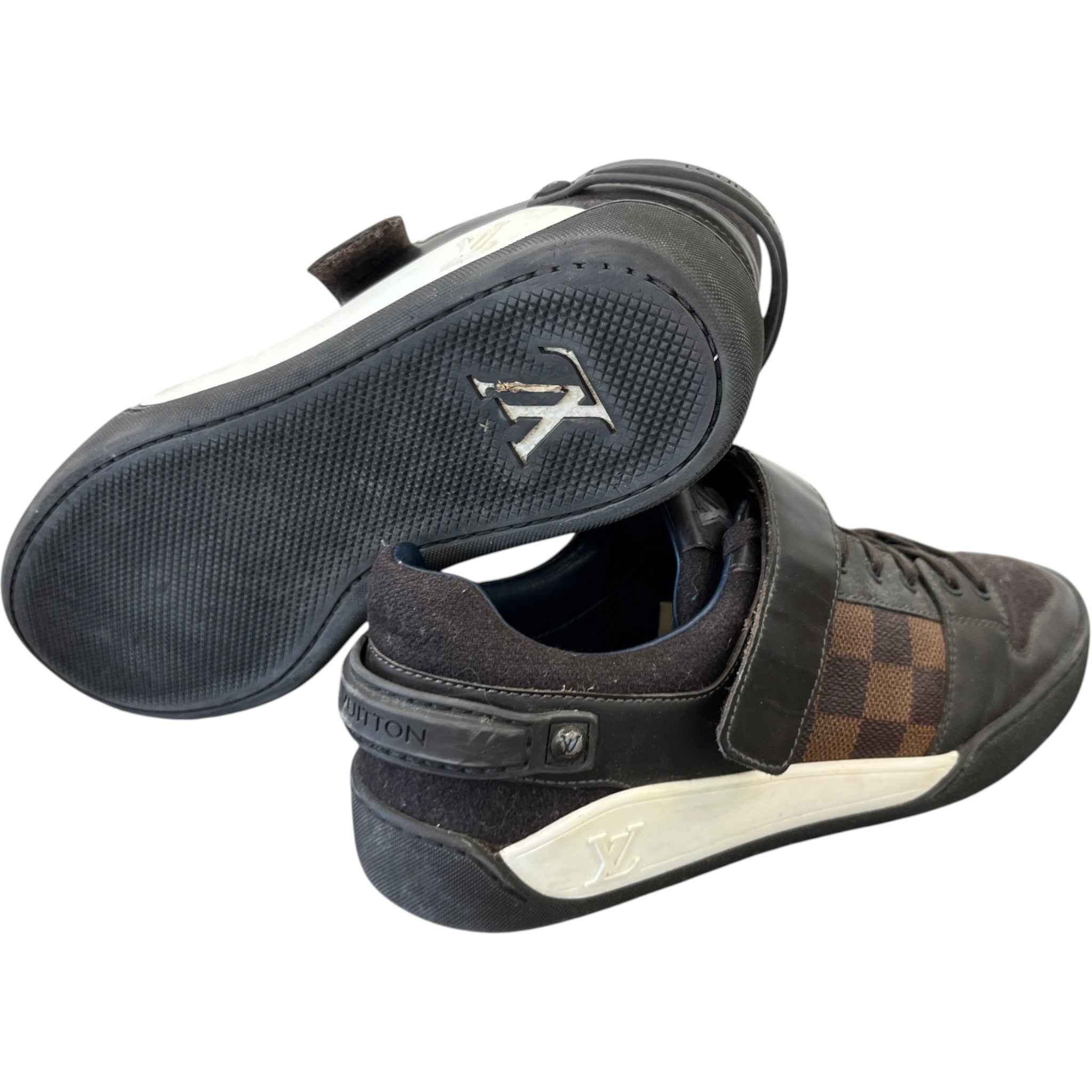 Men's Elliptic Damier Low Trainers Brown Size EU 40 / UK 6