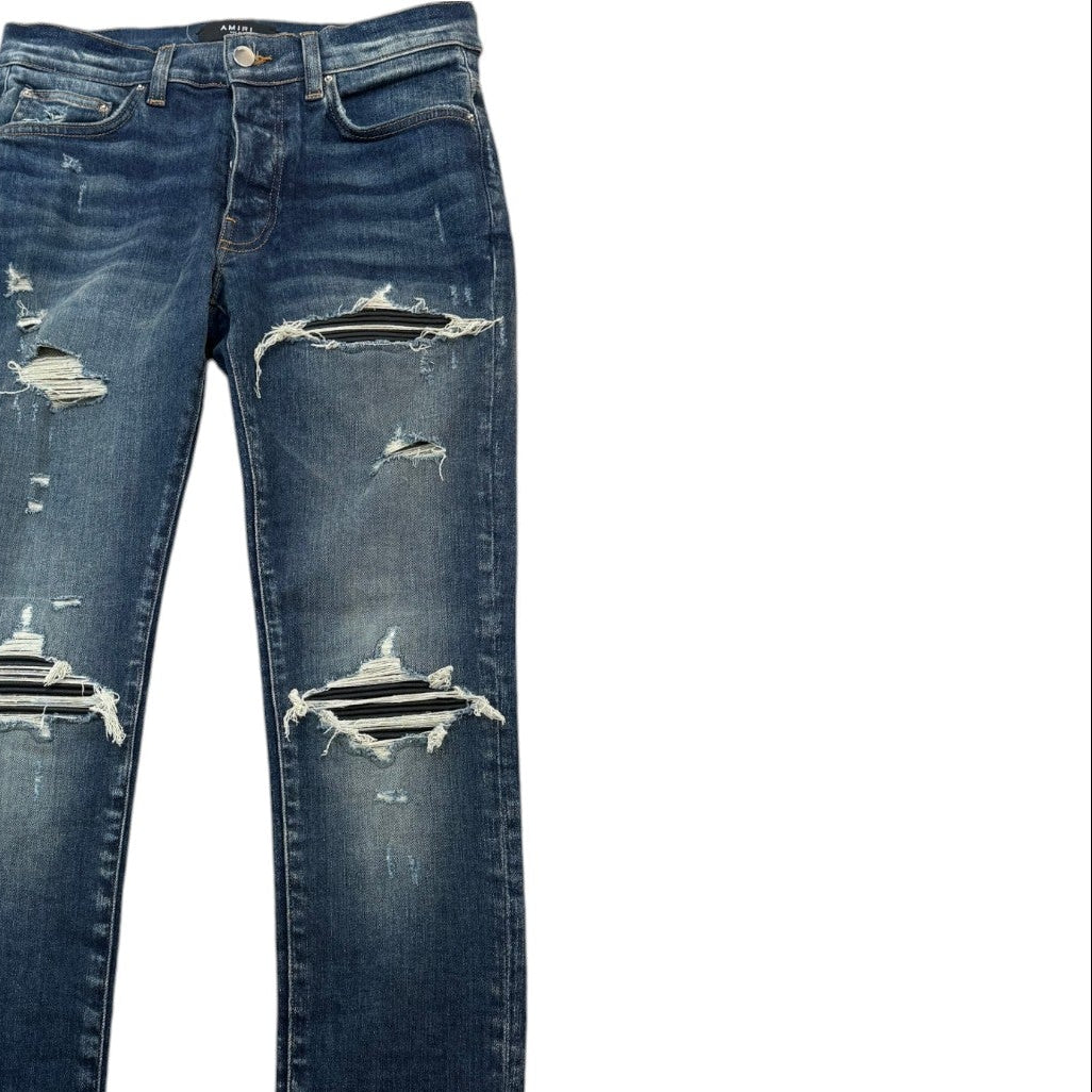 Men's Mx1 Distressed Skinny Jeans Blue Size Waist 30"
