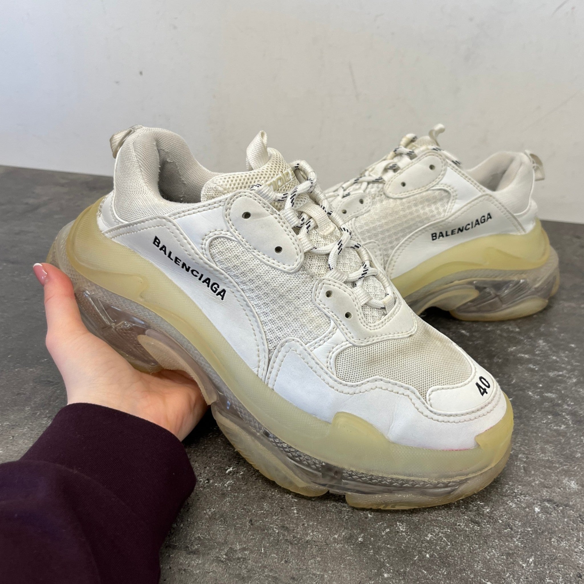 Women's Triple S Low Trainers White Size EU 40 / UK 7