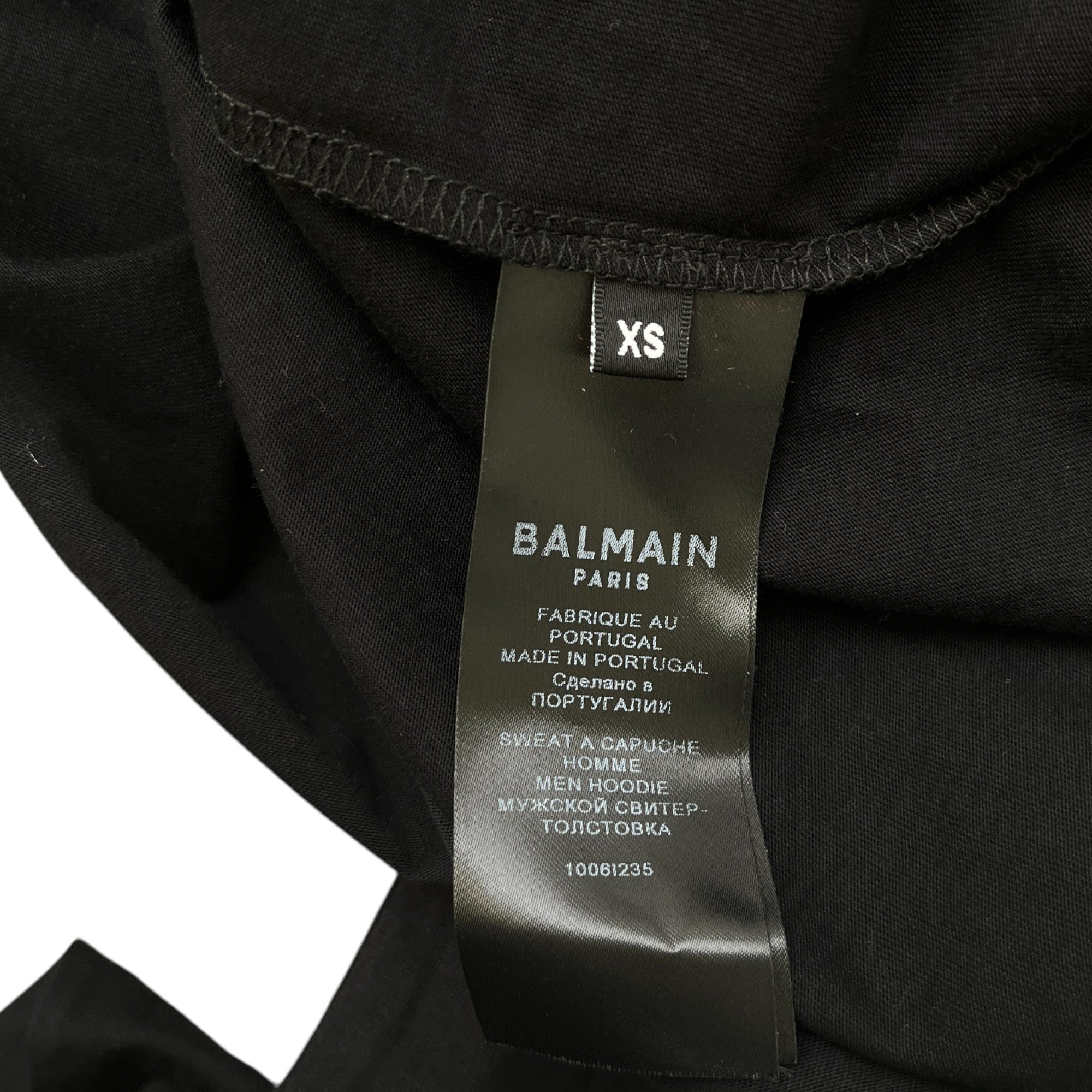 Men's Logo Print Hoodie Black Size XS