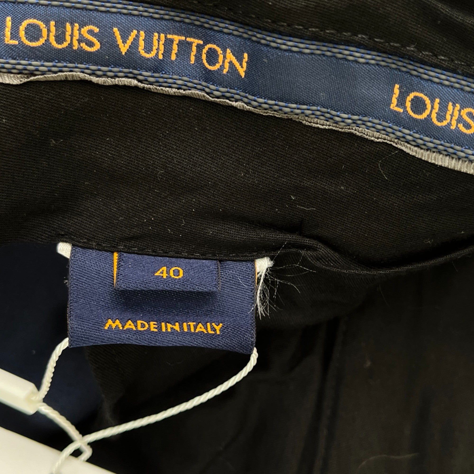 Men's Plaque Logo Buckle Trousers Navy Size IT 56 / UK 40