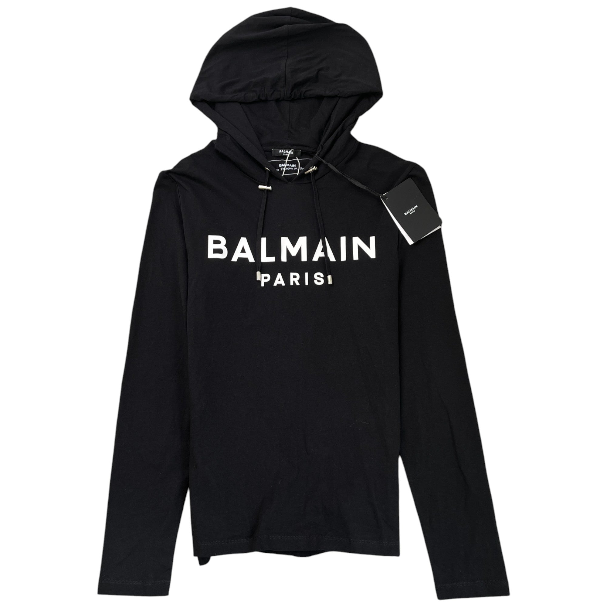 Men's Logo Print Hoodie Black Size XS