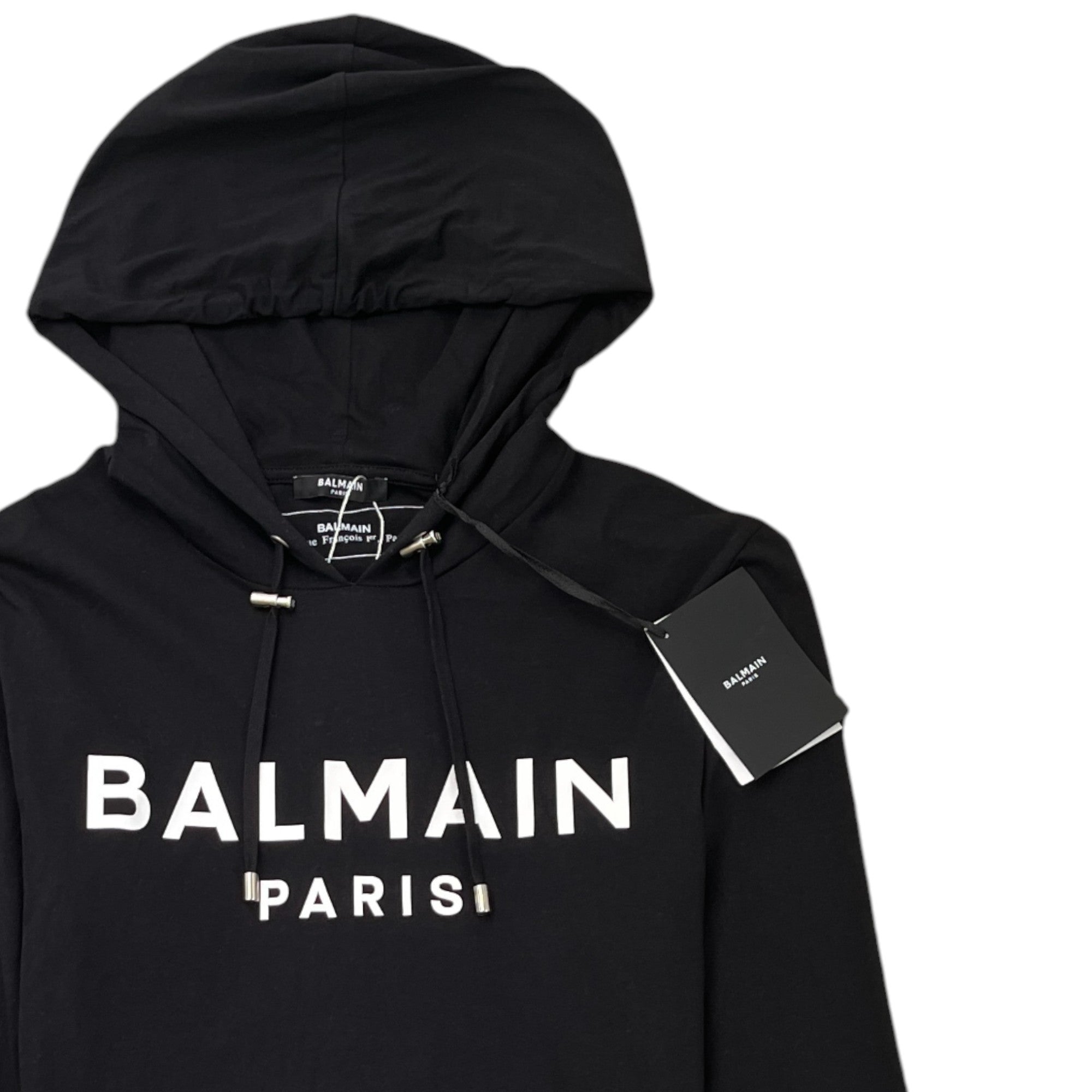 Men's Logo Print Hoodie Black Size XS